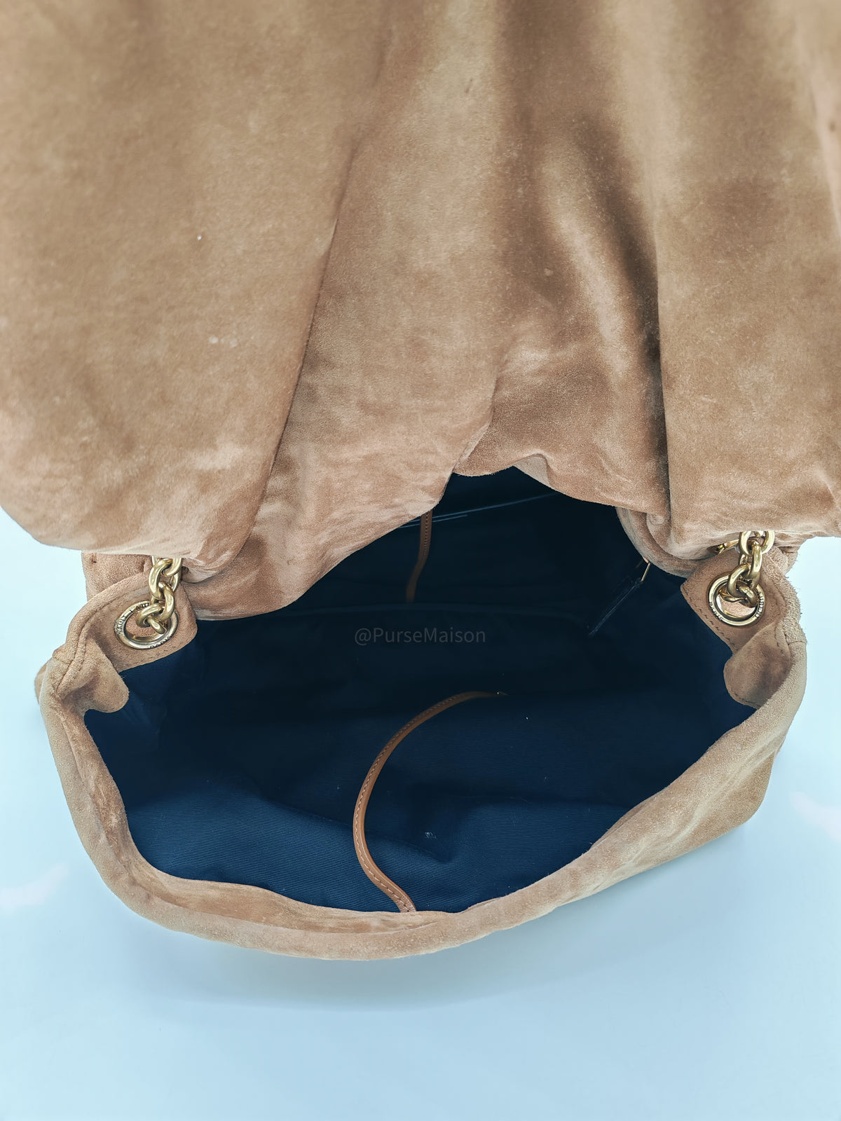 Yves Saint Laurent Jamie 4.3 Suede Shoulder Bag in Camel Suede Leather