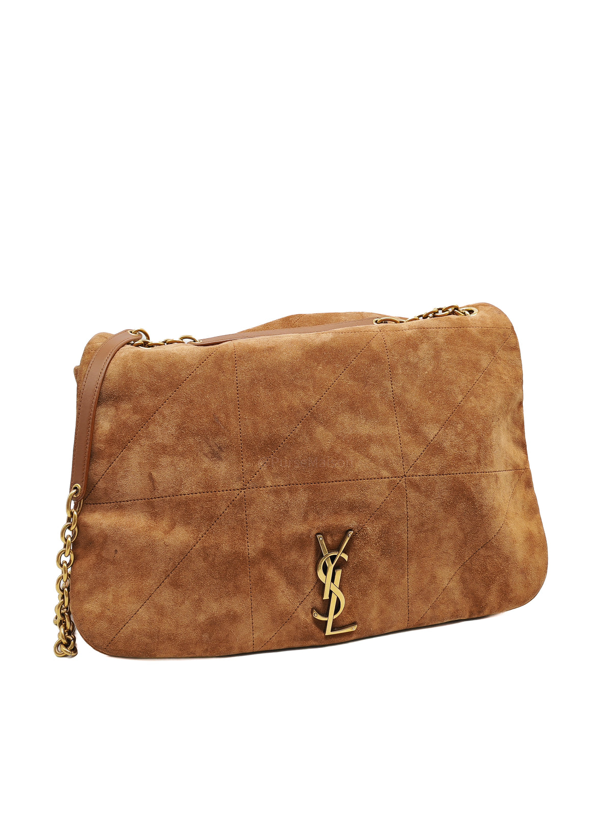 Yves Saint Laurent Jamie 4.3 Suede Shoulder Bag in Camel Suede Leather