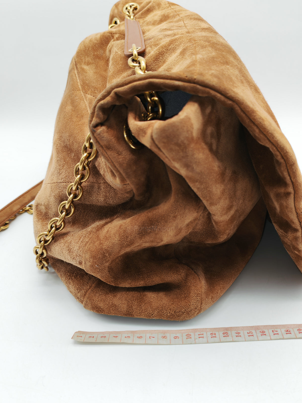 Yves Saint Laurent Jamie 4.3 Suede Shoulder Bag in Camel Suede Leather