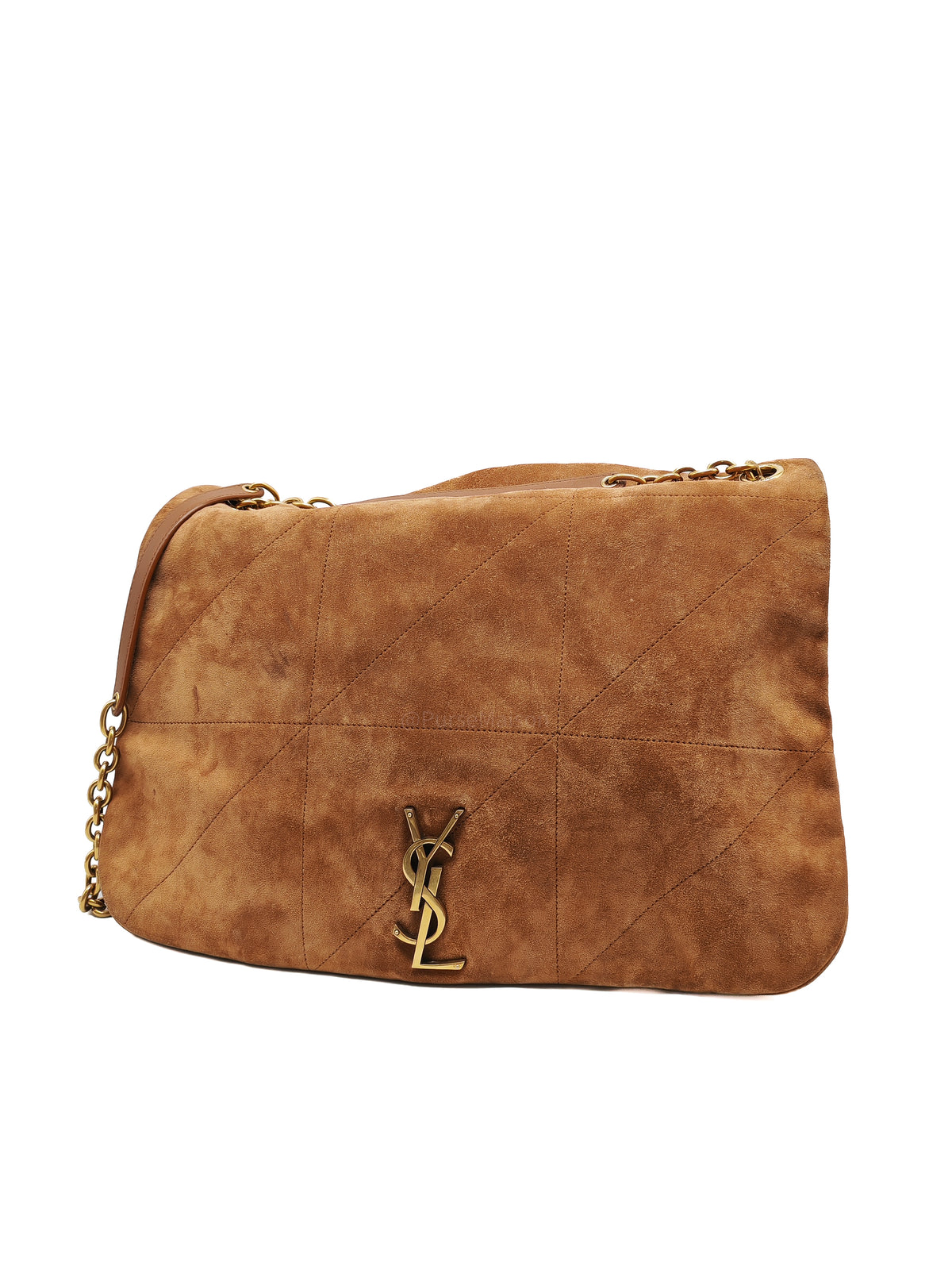 Yves Saint Laurent Jamie 4.3 Suede Shoulder Bag in Camel Suede Leather