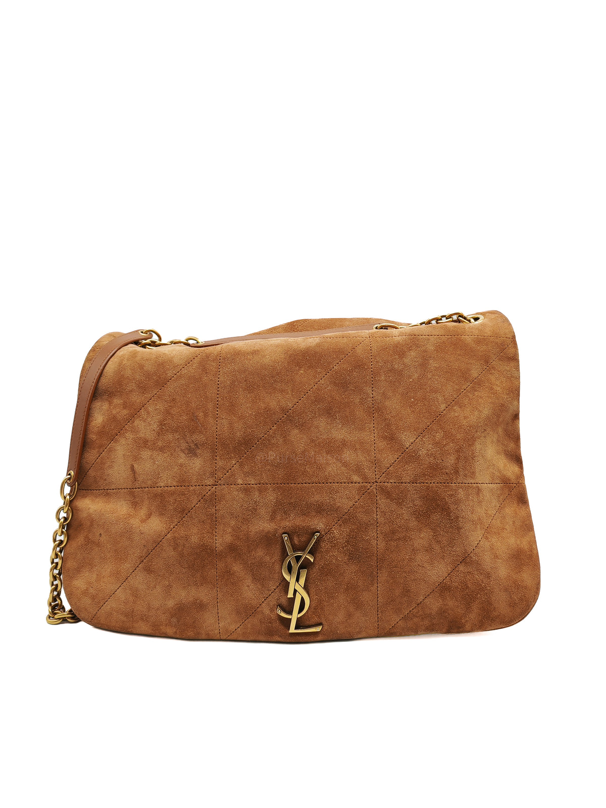 Yves Saint Laurent Jamie 4.3 Suede Shoulder Bag in Camel Suede Leather
