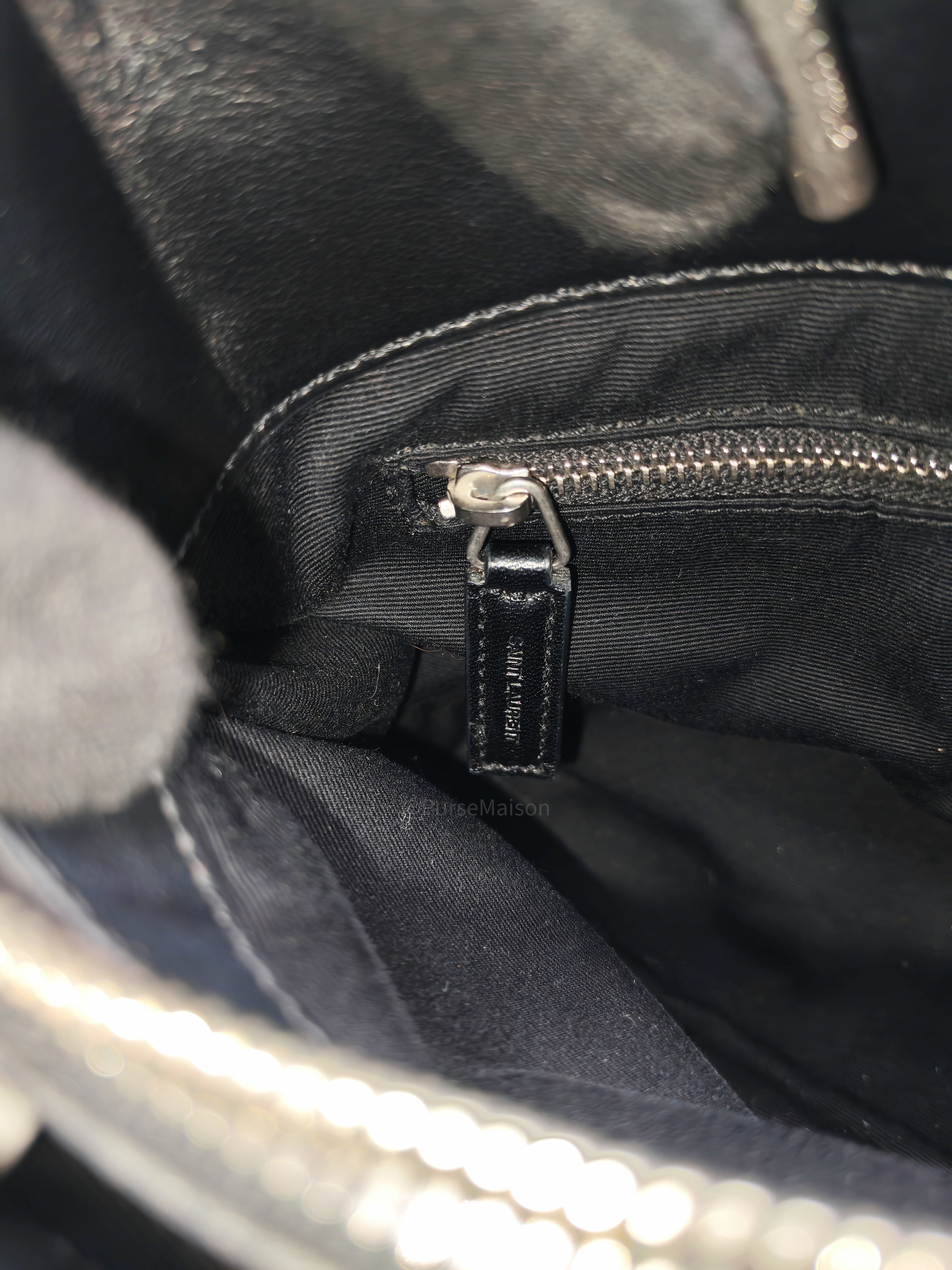 Yves Saint Laurent Loulou Shopping Tote Bag in Black Y Quilted Calfskin Leather and Silver Hardware