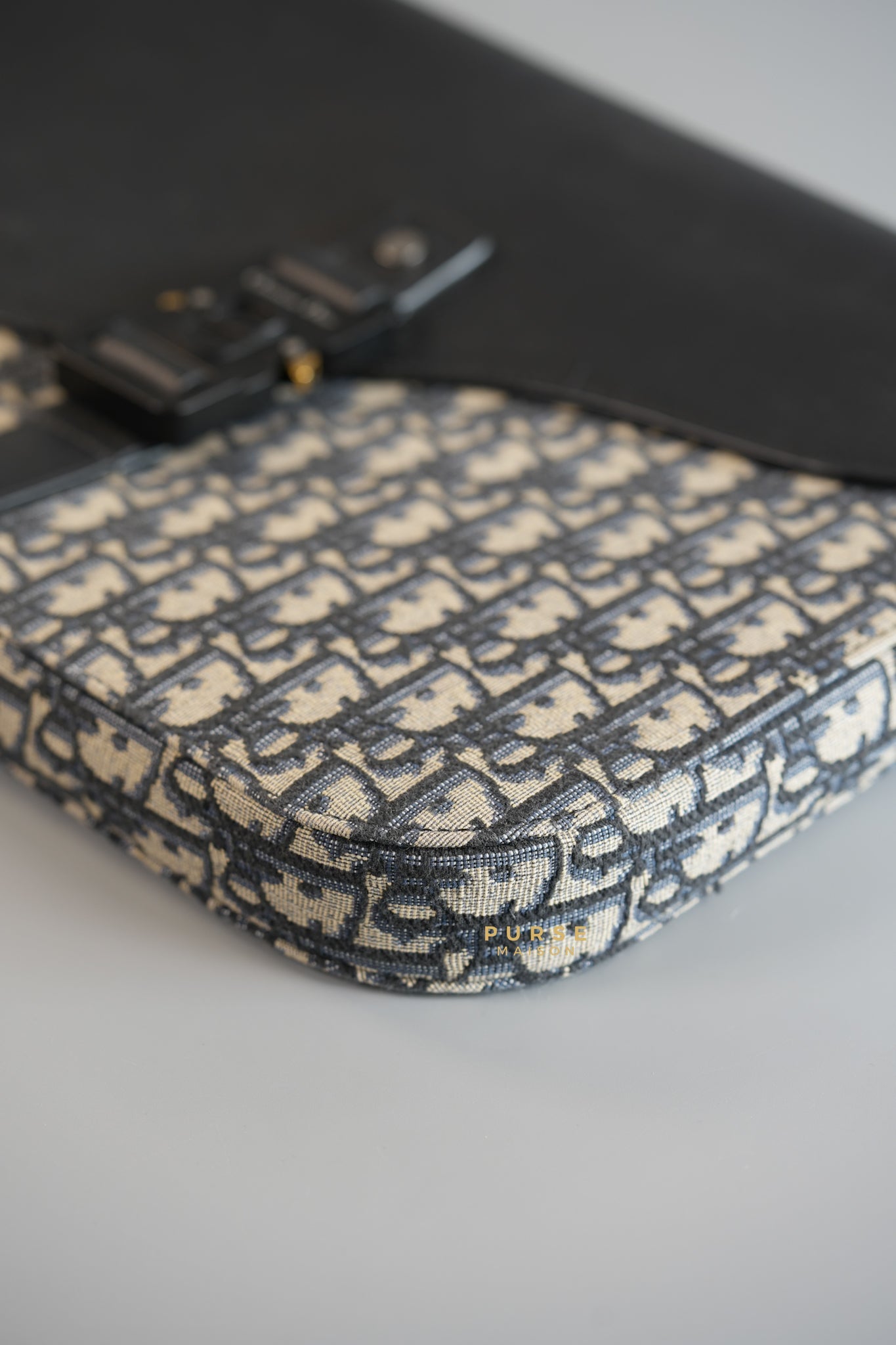 A4 Case Clutch in Blue Oblique Jacquard | Purse Maison Luxury Bags Shop