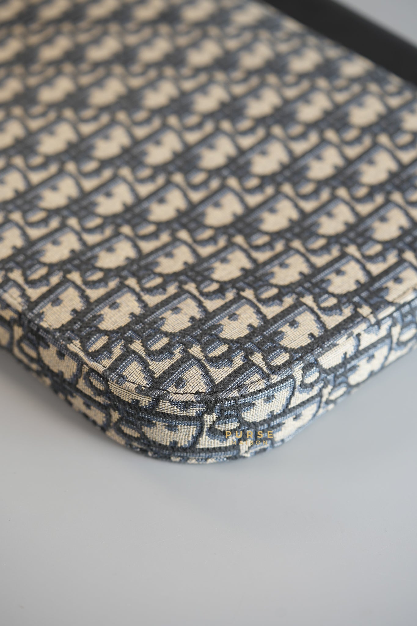 A4 Case Clutch in Blue Oblique Jacquard | Purse Maison Luxury Bags Shop