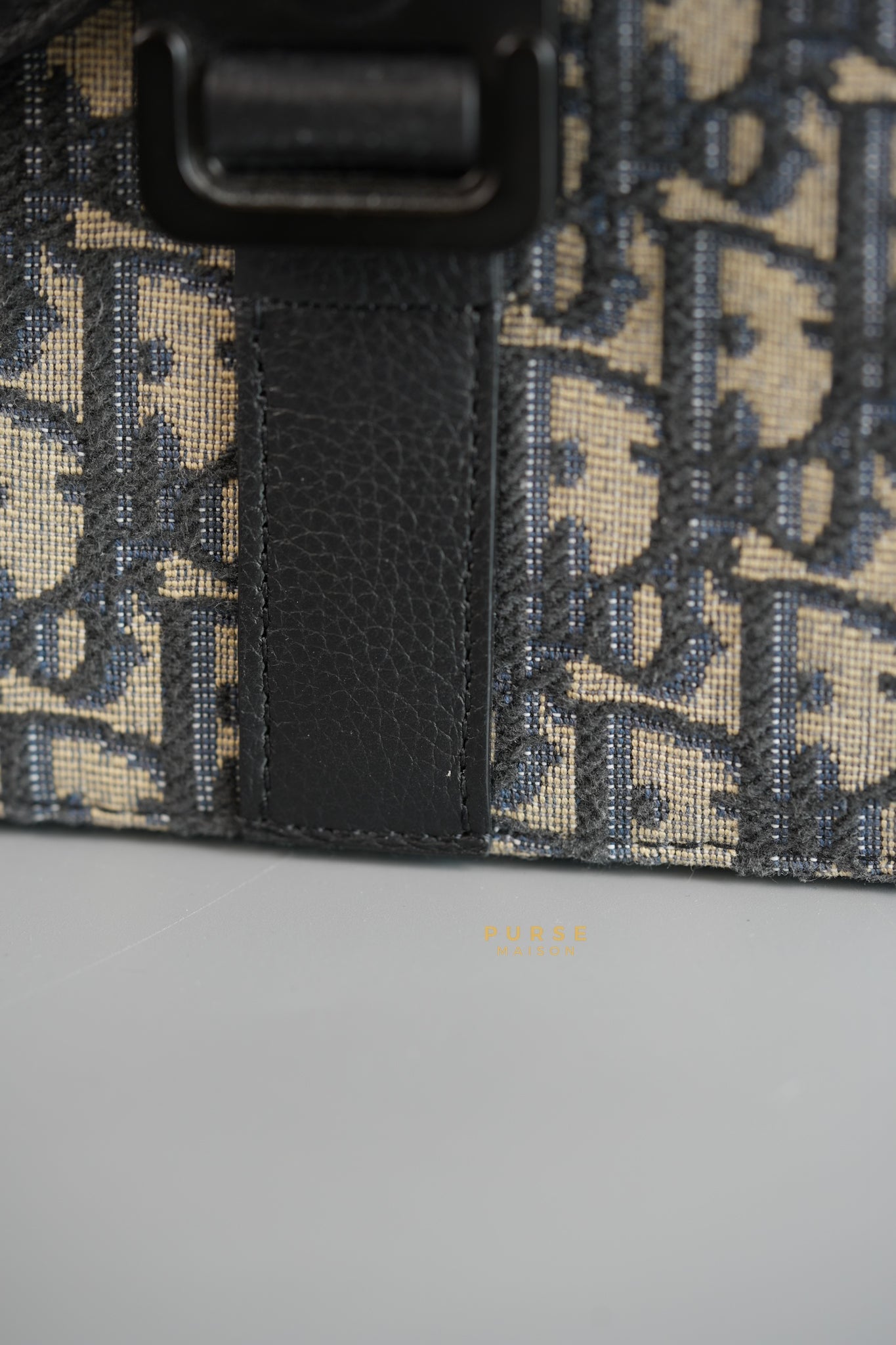 A4 Case Clutch in Blue Oblique Jacquard | Purse Maison Luxury Bags Shop