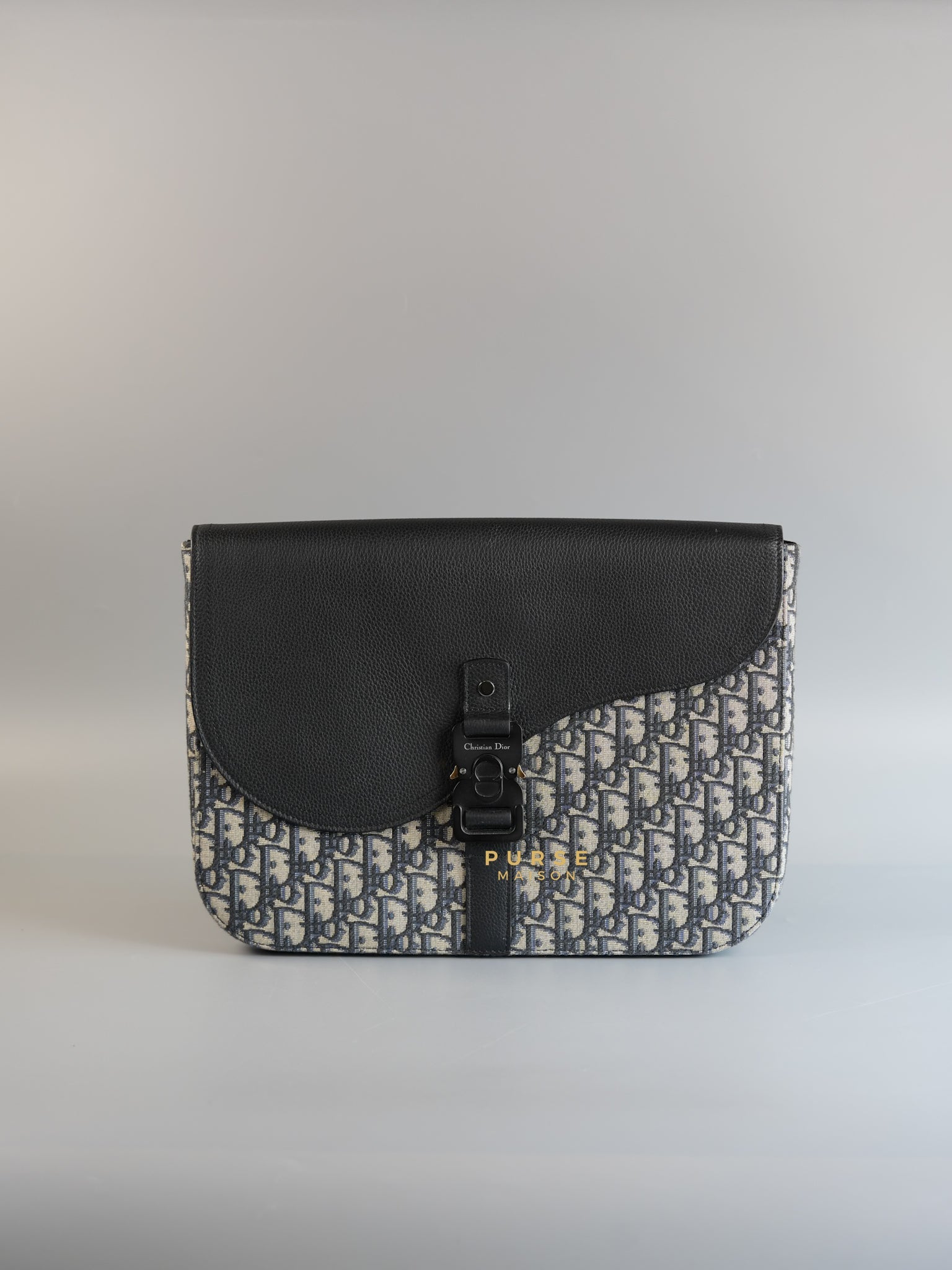 A4 Case Clutch in Blue Oblique Jacquard | Purse Maison Luxury Bags Shop