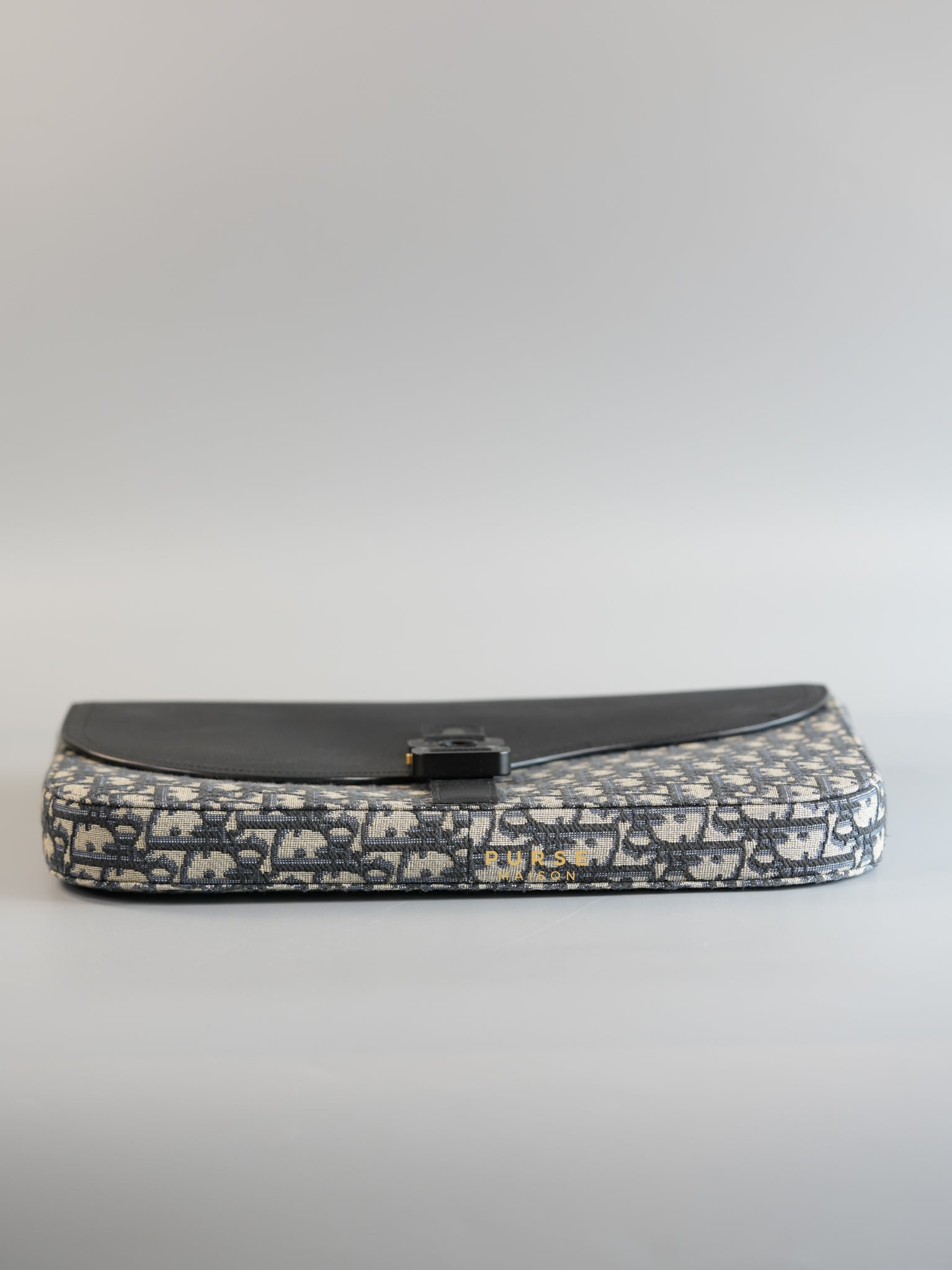 A4 Case Clutch in Blue Oblique Jacquard | Purse Maison Luxury Bags Shop