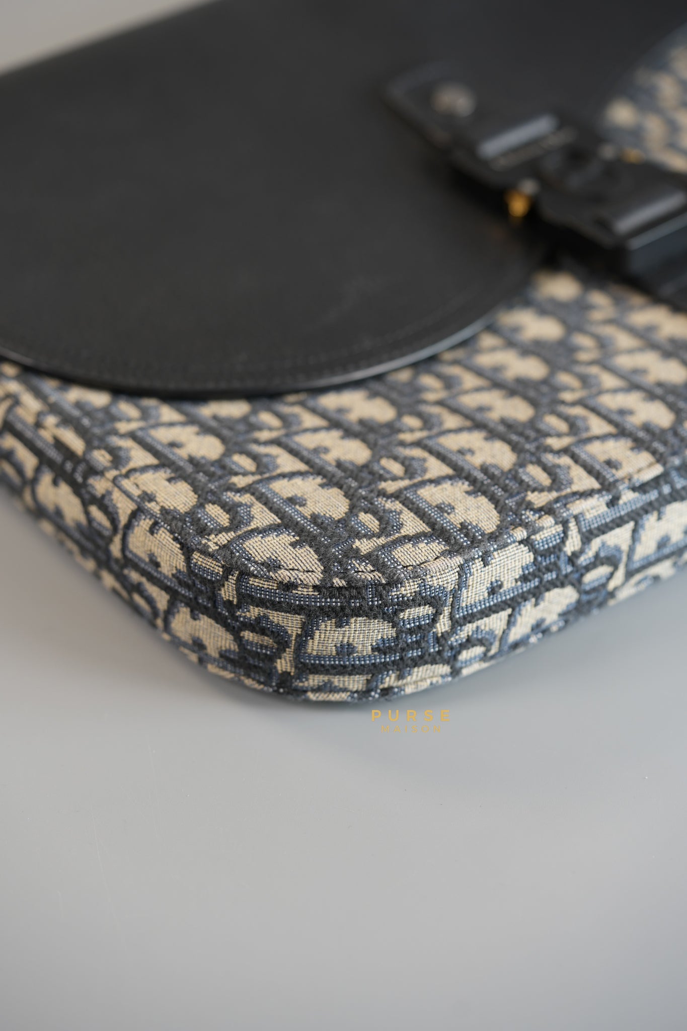 A4 Case Clutch in Blue Oblique Jacquard | Purse Maison Luxury Bags Shop