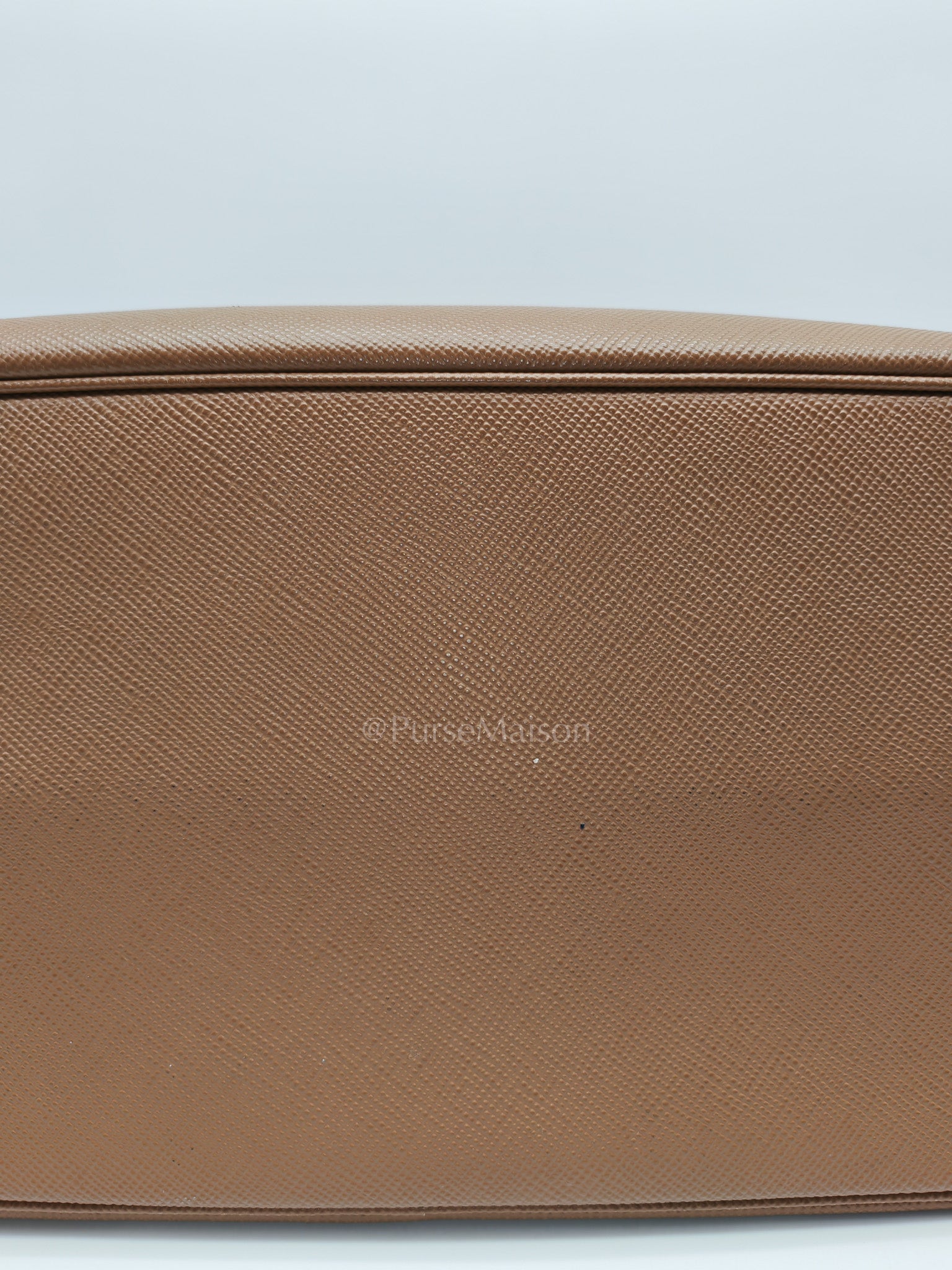 1BG756 Double Bag Large in Tan Saffiano Cuir Leather Shoulder Bag