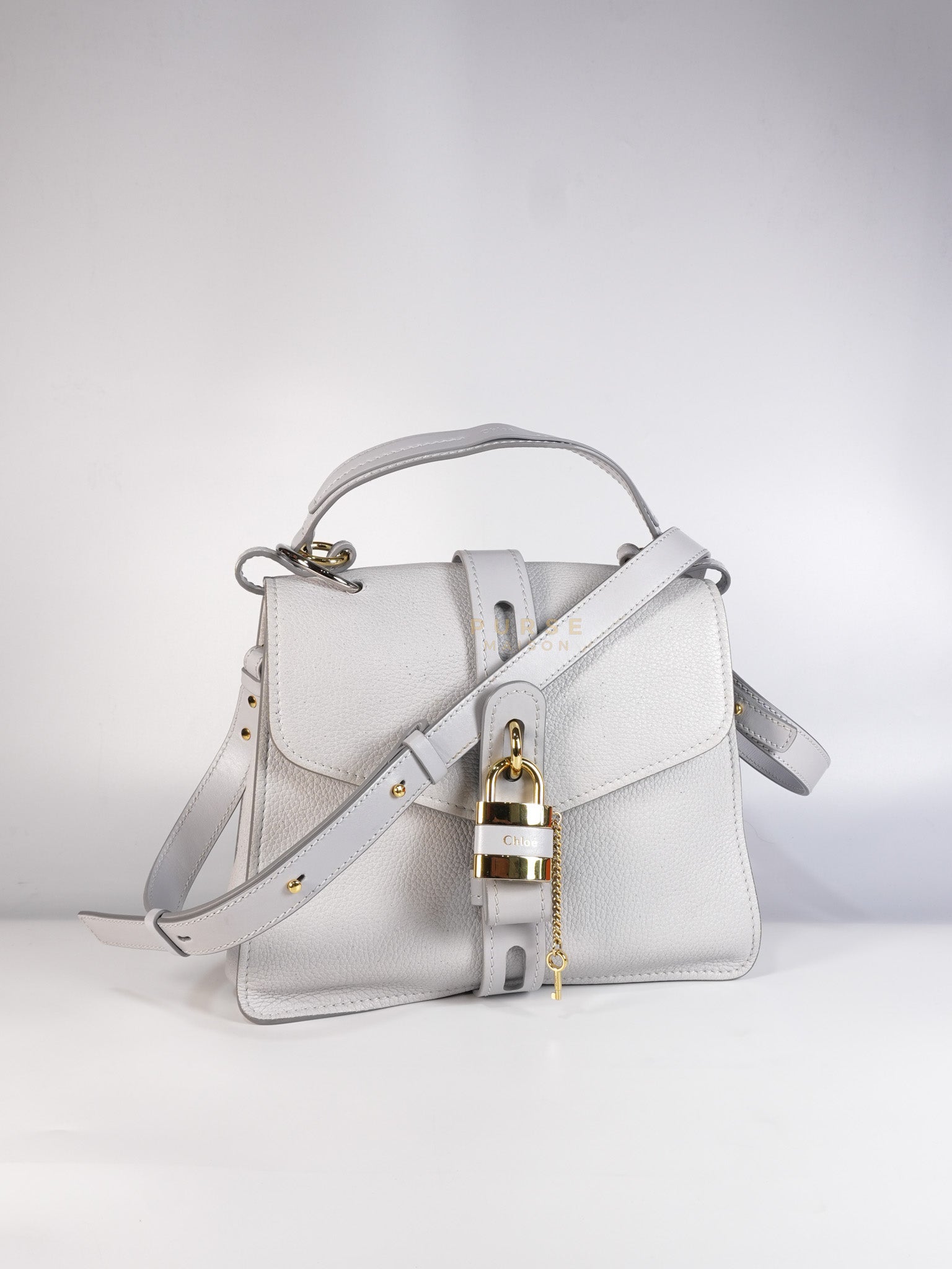 Aby Day Bag Small in Light Gray | Purse Maison Luxury Bags Shop