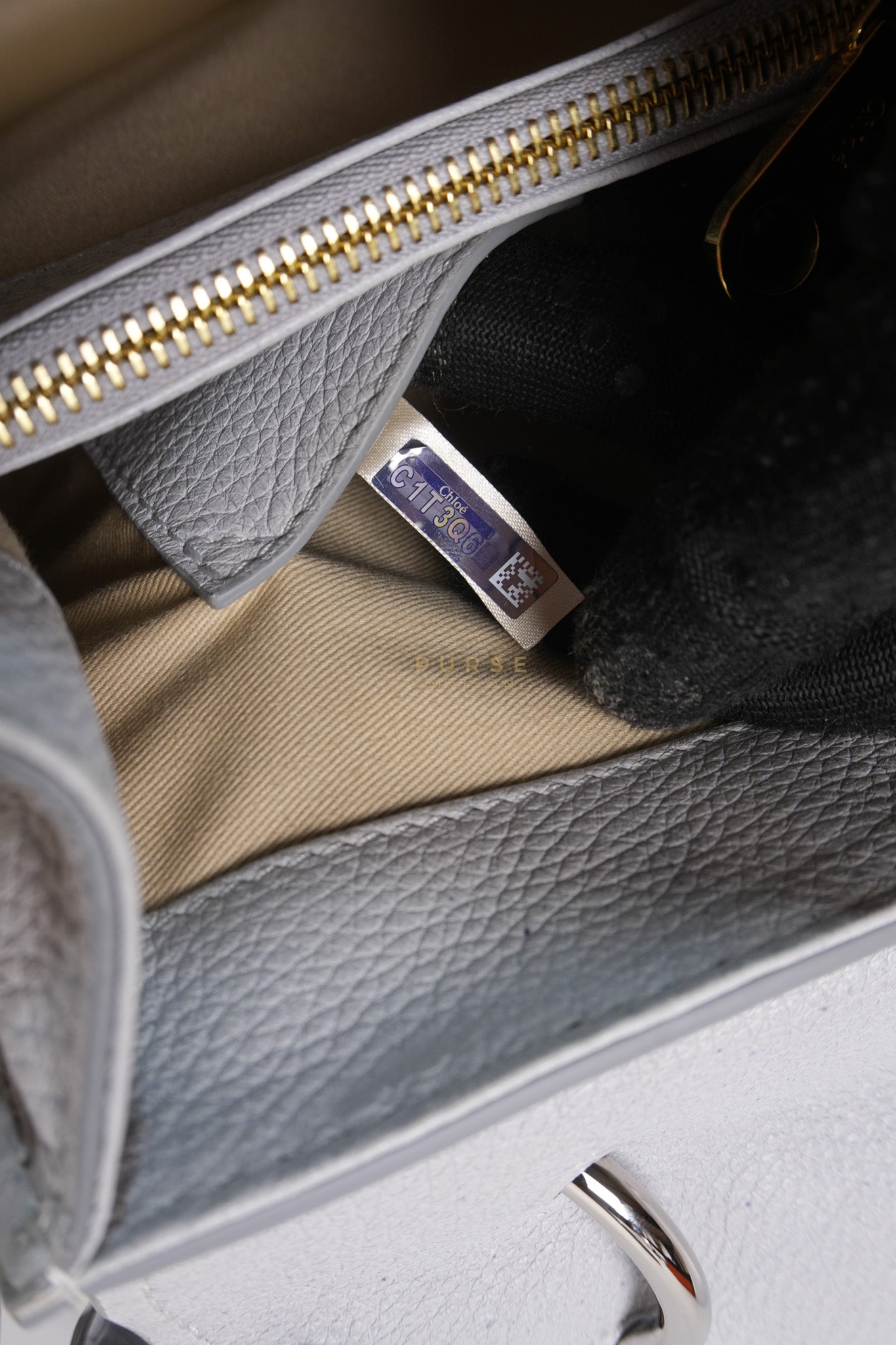 Aby Day Bag Small in Light Gray | Purse Maison Luxury Bags Shop