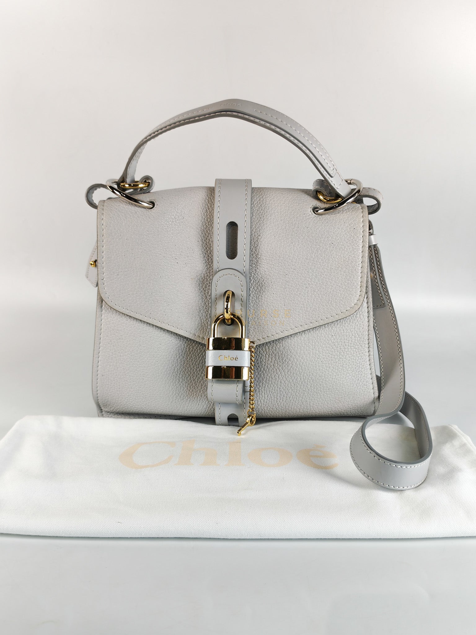 Aby Day Bag Small in Light Gray | Purse Maison Luxury Bags Shop