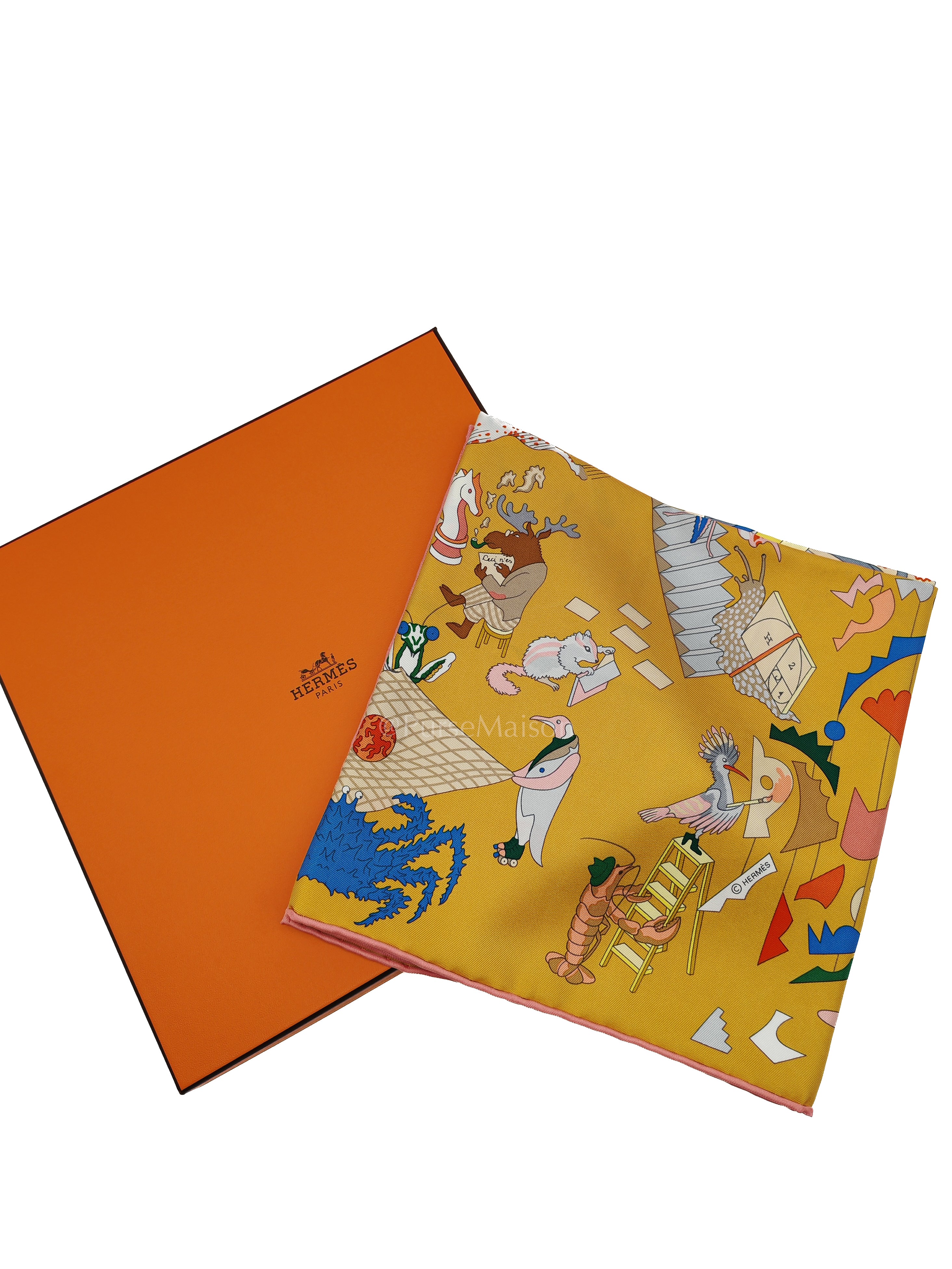 Academia Hippica Bleu Glacier Sable Silk Scarf 90x90cm | Purse Maison Luxury Bags Shop