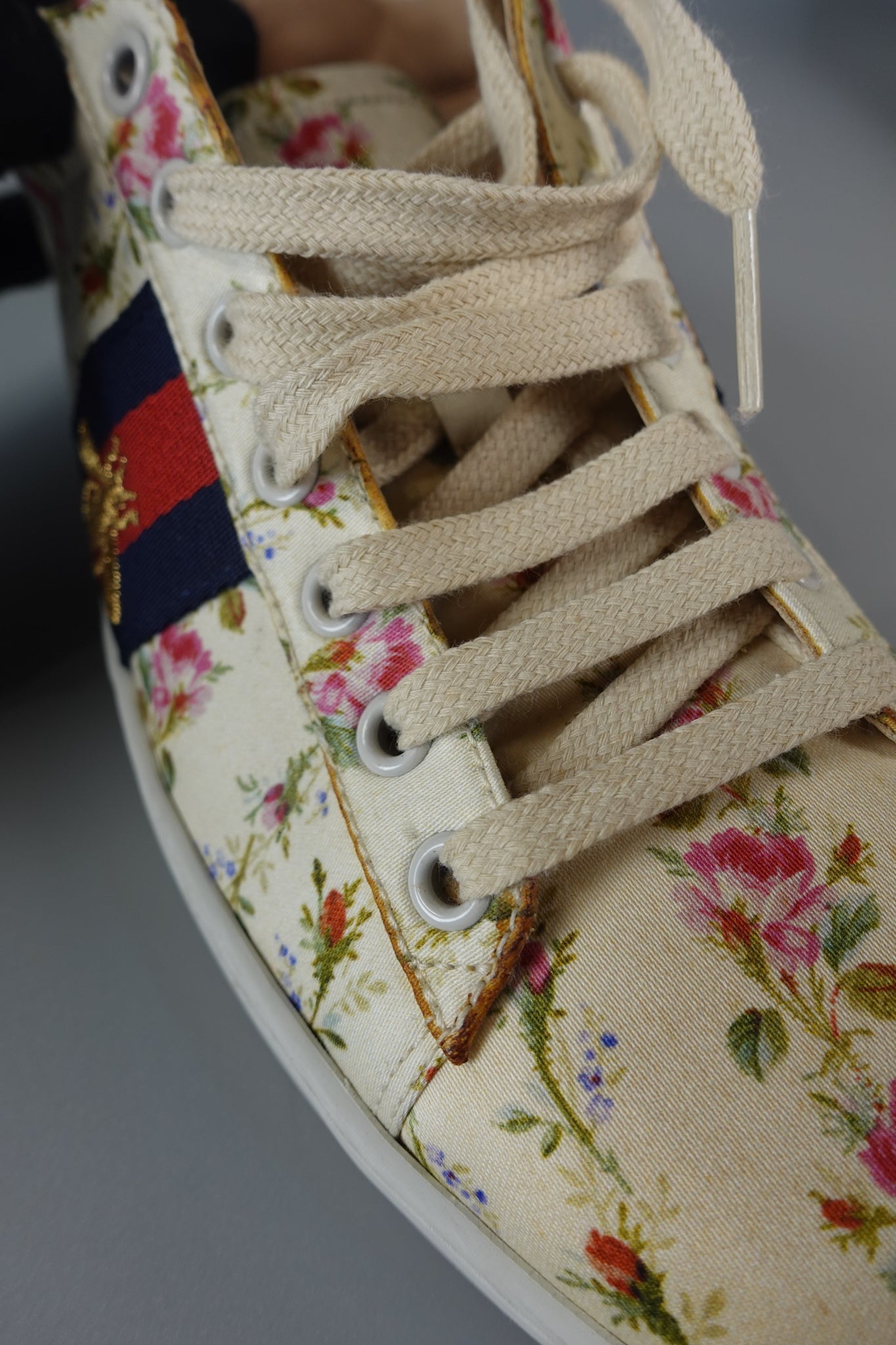 Ace Flora White Sneaker Size 38 EUR (24.5cm) | Purse Maison Luxury Bags Shop