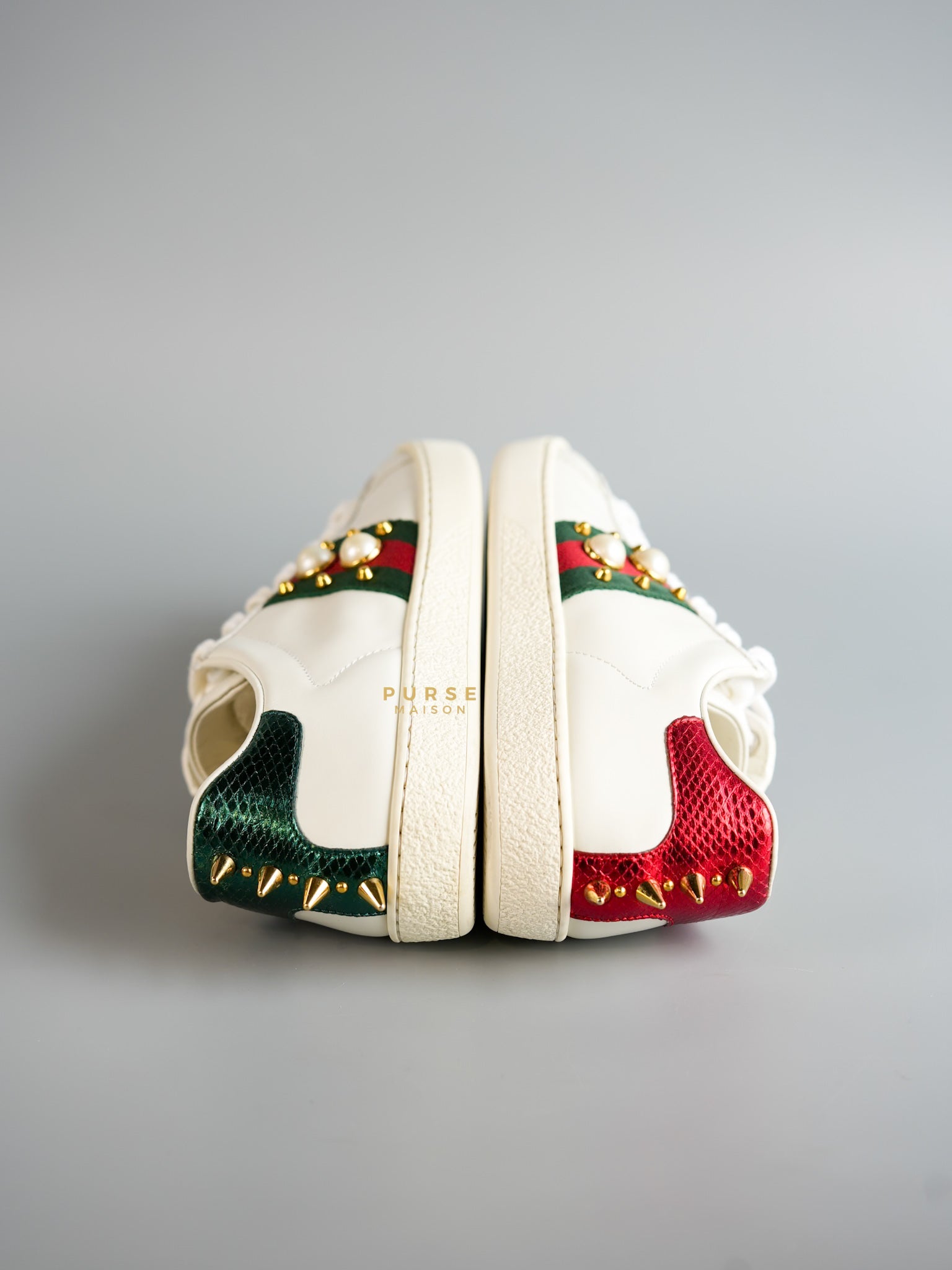 Ace Pearl & Spike White Sneaker Size 38 EUR (26cm) | Purse Maison Luxury Bags Shop