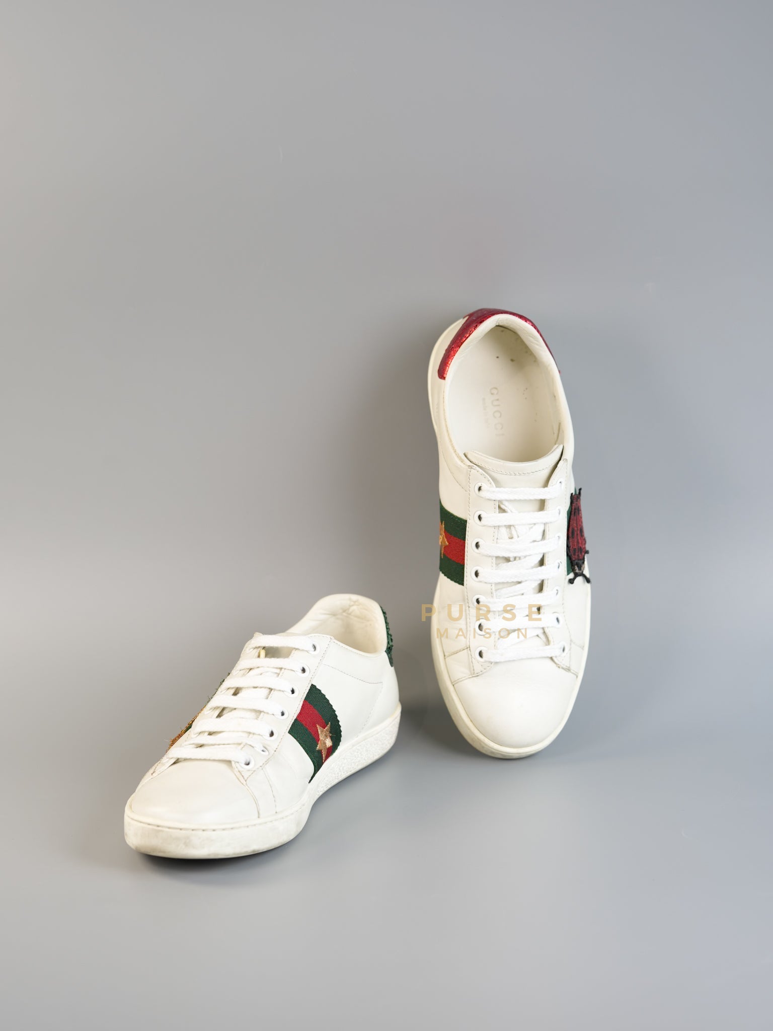 Ace Star/Pineapple White Sneaker Size 38 EUR (26cm) | Purse Maison Luxury Bags Shop