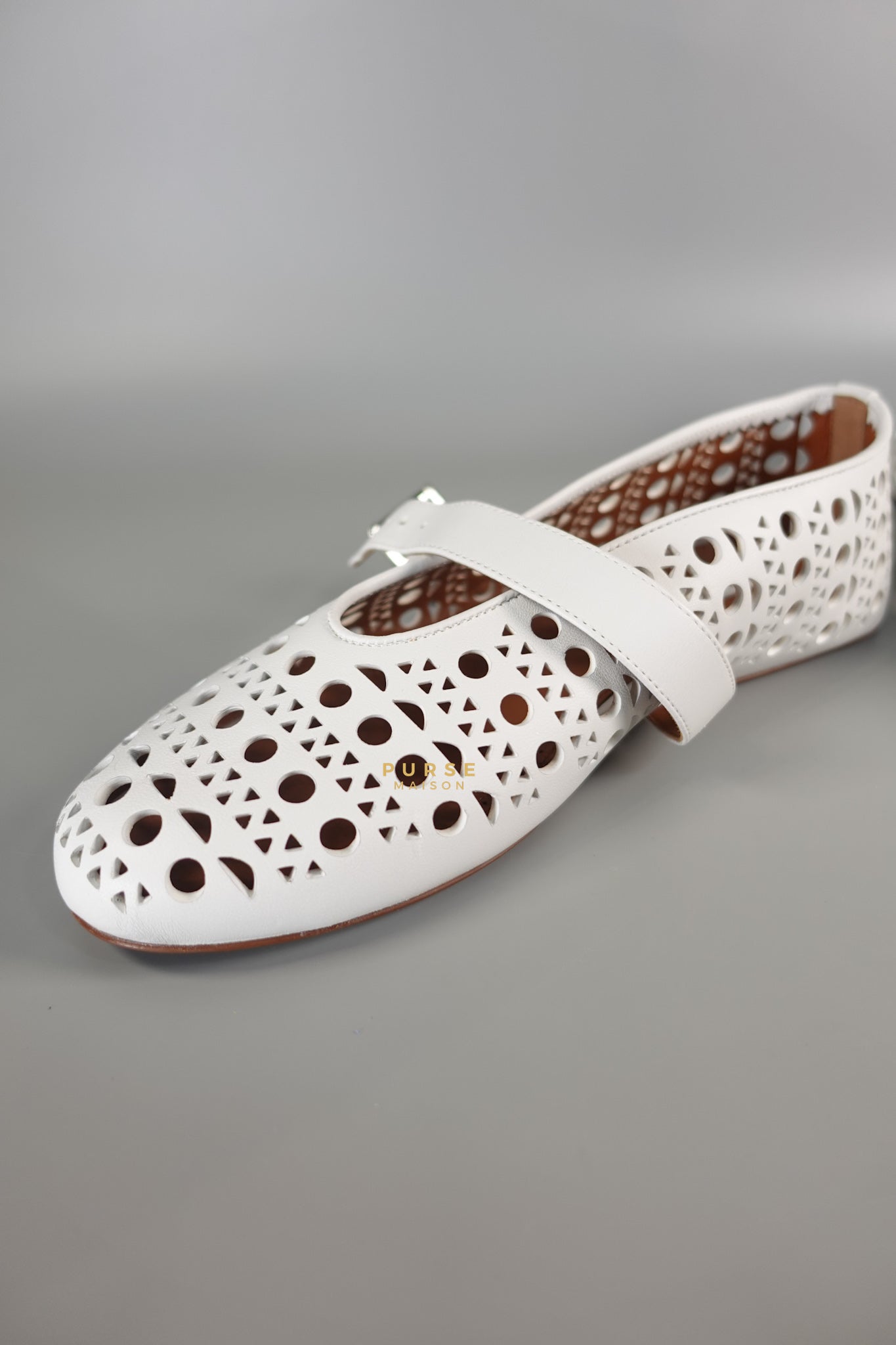 Alaia Blanc Casse Vienne Lambskin Ballet Flats Size 40 | Purse Maison Luxury Bags Shop