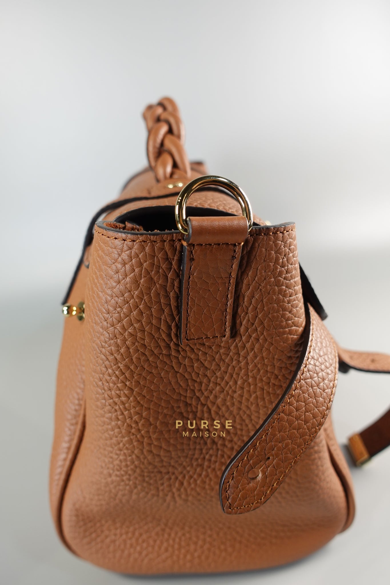 Alexa Bag in Chestnut Grain Leather Bag | Purse Maison Luxury Bags Shop