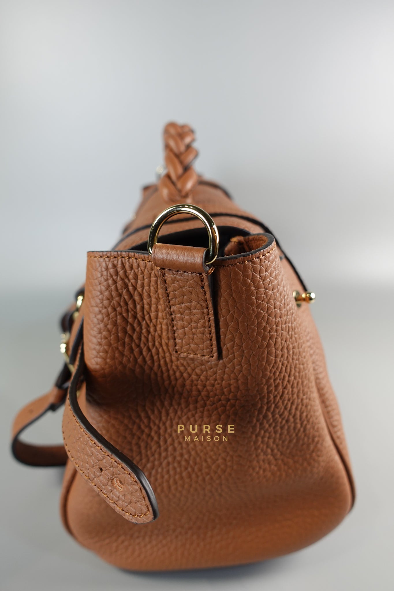 Alexa Bag in Chestnut Grain Leather Bag | Purse Maison Luxury Bags Shop