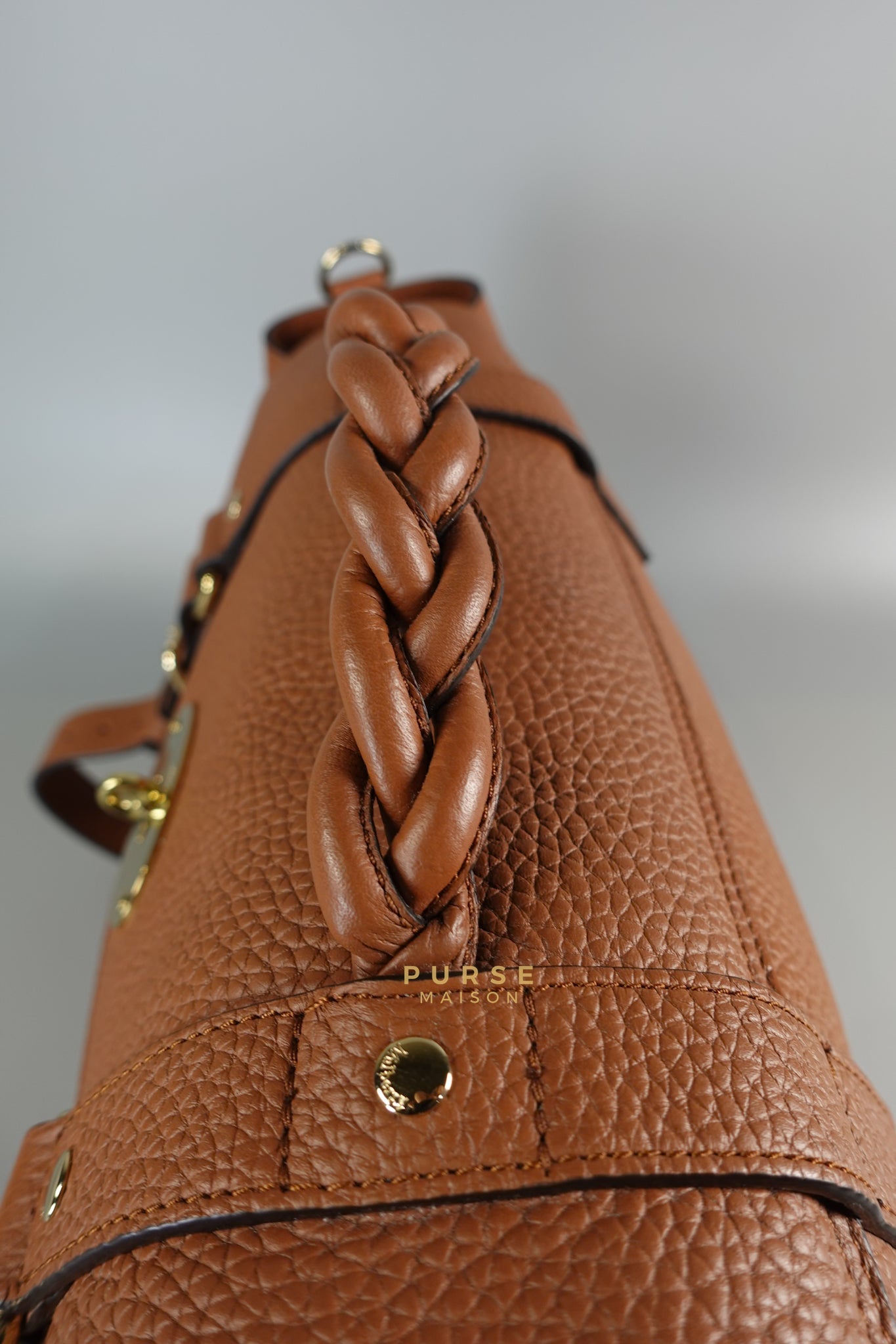 Alexa Bag in Chestnut Grain Leather Bag | Purse Maison Luxury Bags Shop