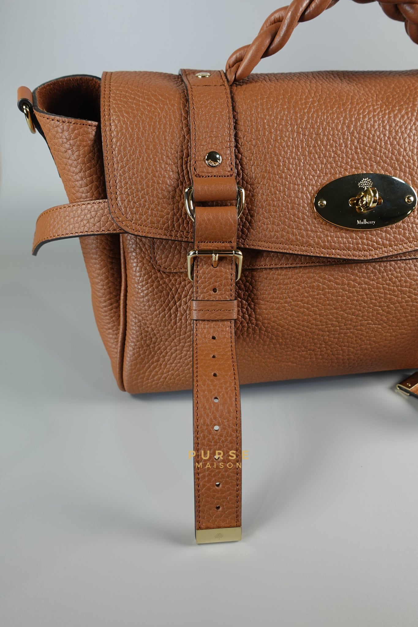 Alexa Bag in Chestnut Grain Leather Bag | Purse Maison Luxury Bags Shop