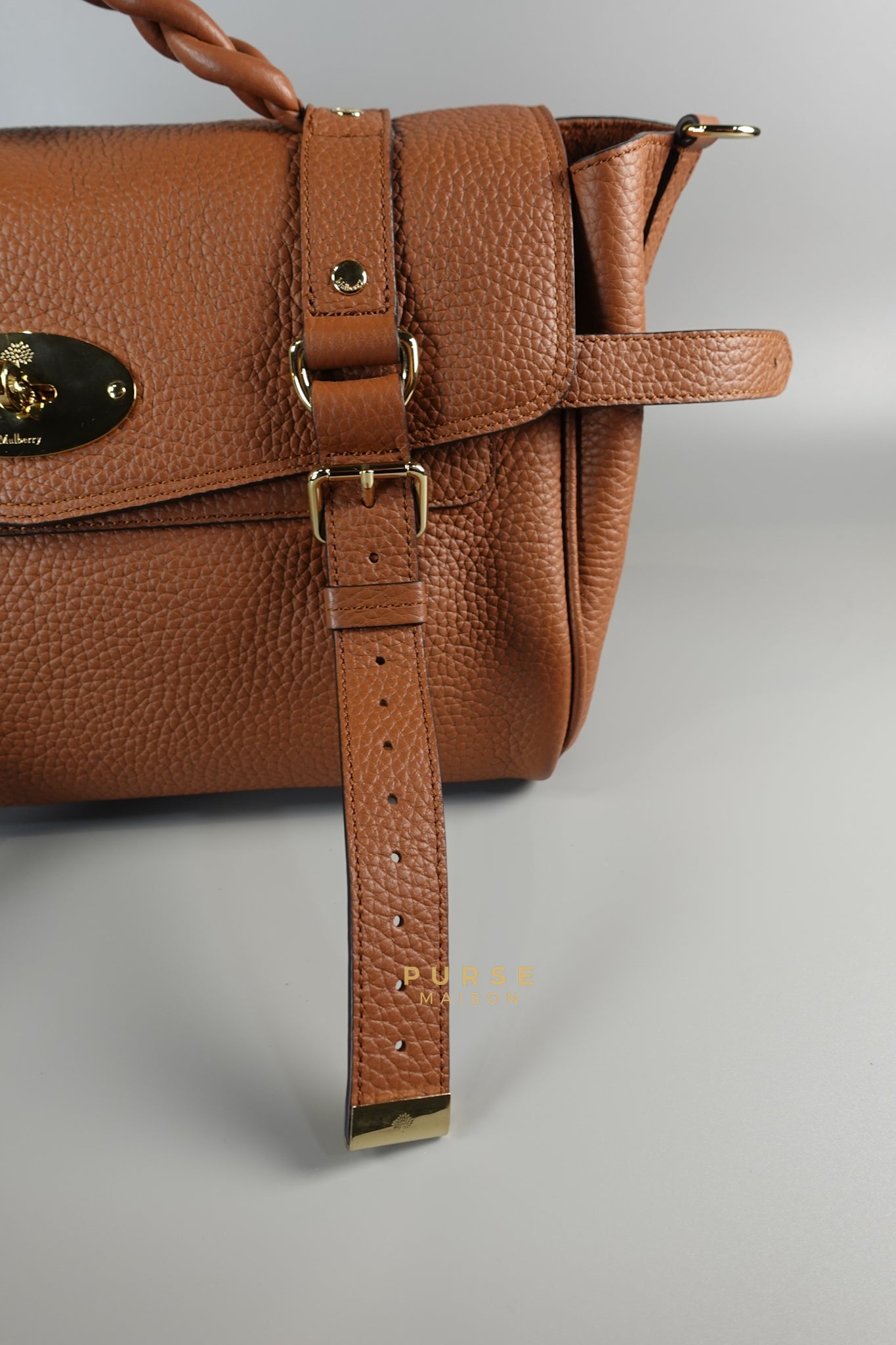 Alexa Bag in Chestnut Grain Leather Bag | Purse Maison Luxury Bags Shop