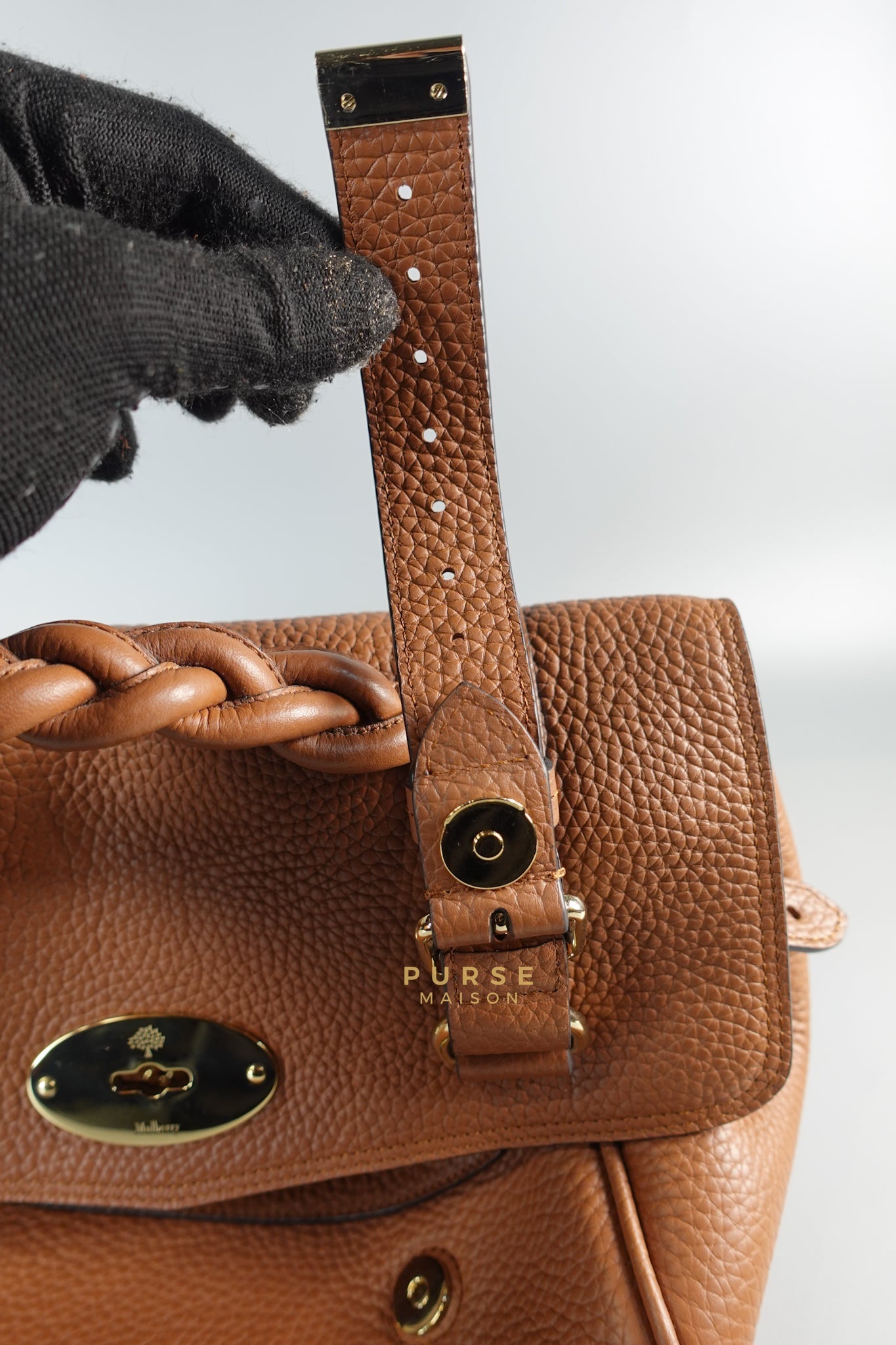 Alexa Bag in Chestnut Grain Leather Bag | Purse Maison Luxury Bags Shop