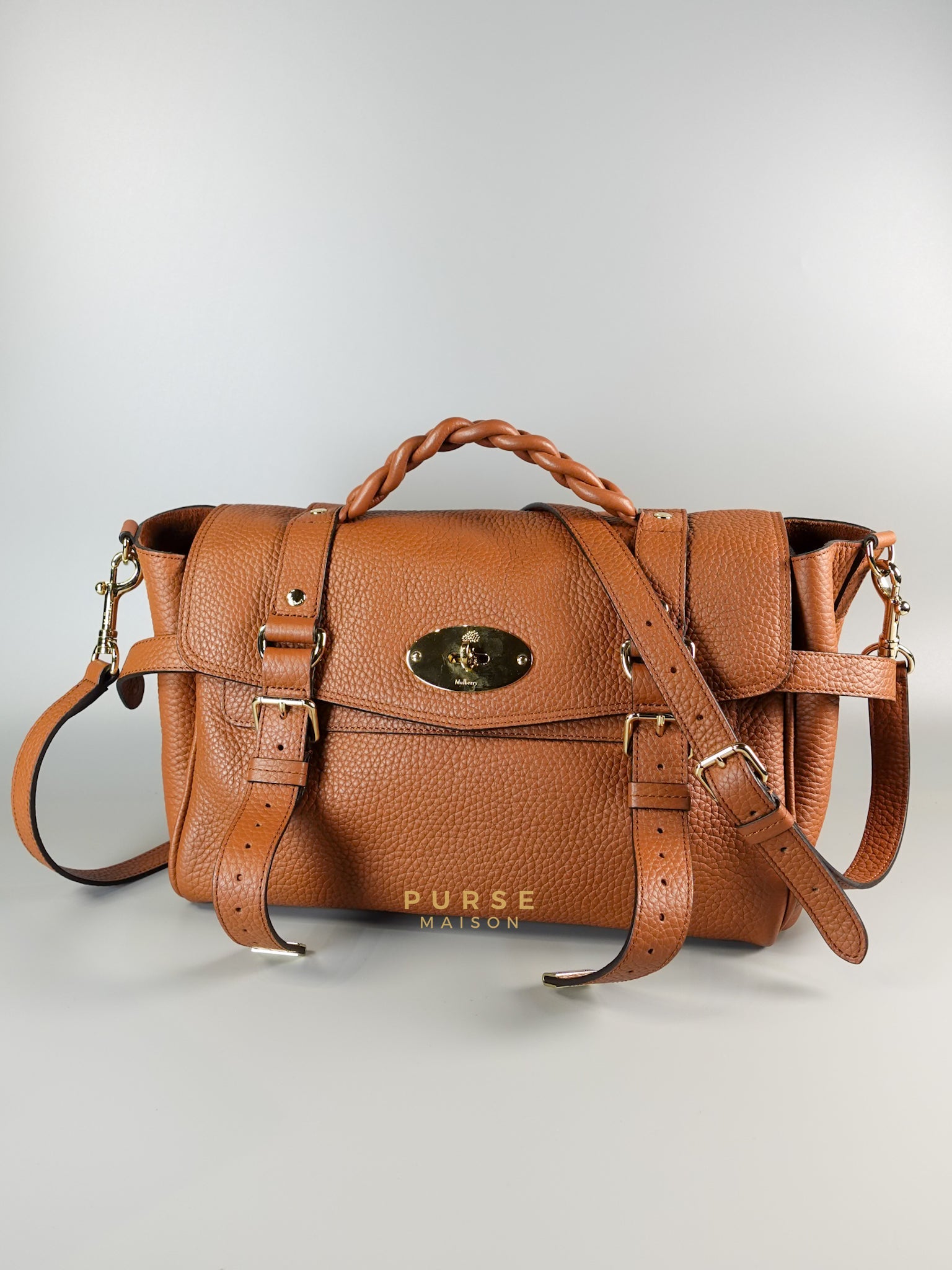 Alexa Bag in Chestnut Grain Leather Bag | Purse Maison Luxury Bags Shop