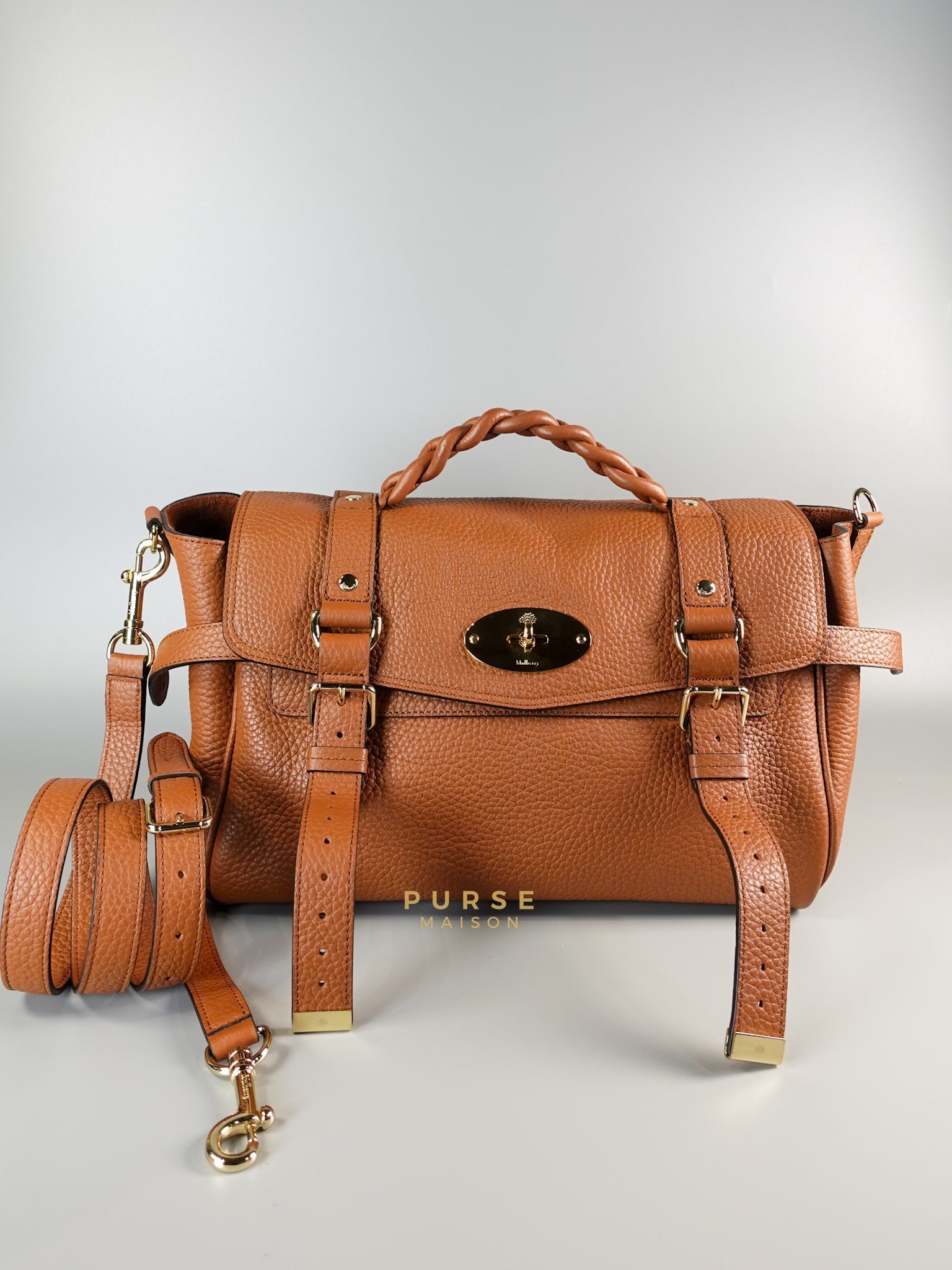 Alexa Bag in Chestnut Grain Leather Bag | Purse Maison Luxury Bags Shop