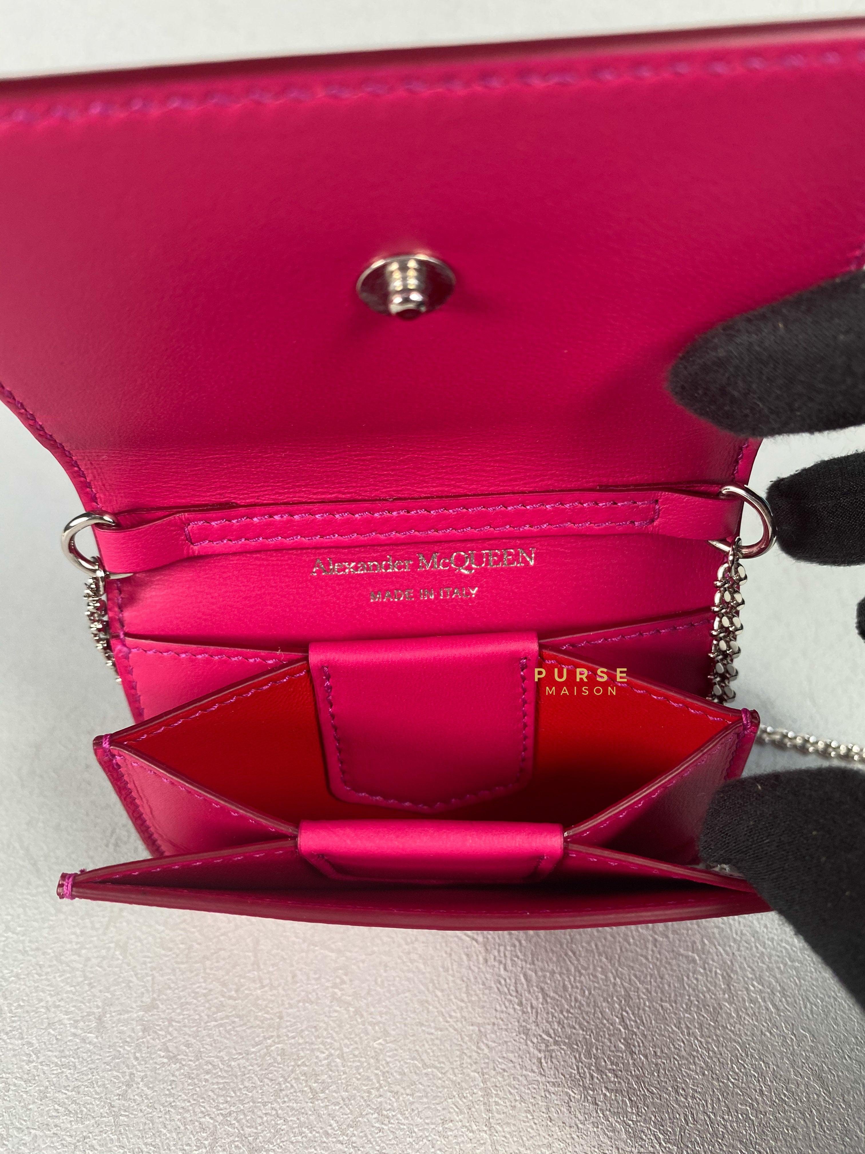 Alexander McQueen Skull Studded Cardholder on Chain | Purse Maison Luxury Bags Shop