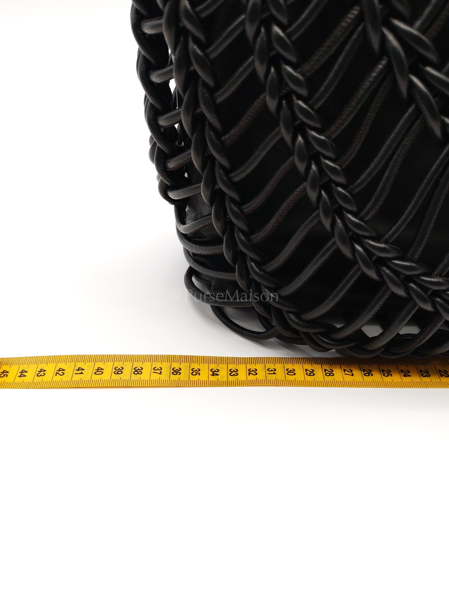 Allknots Woven Tote Bag in Black Lambskin Leather | Purse Maison Luxury Bags Shop