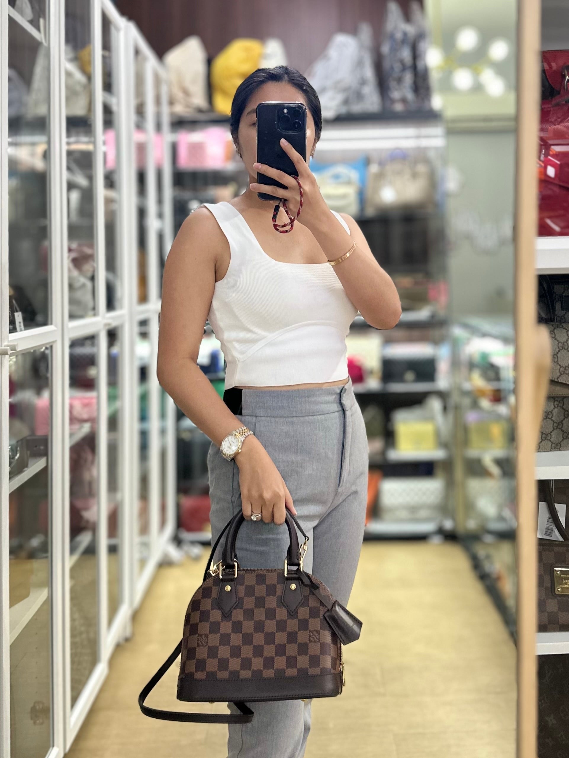 Alma BB Damier Ebene Canvas (Date Code: CT0169) | Purse Maison Luxury Bags Shop