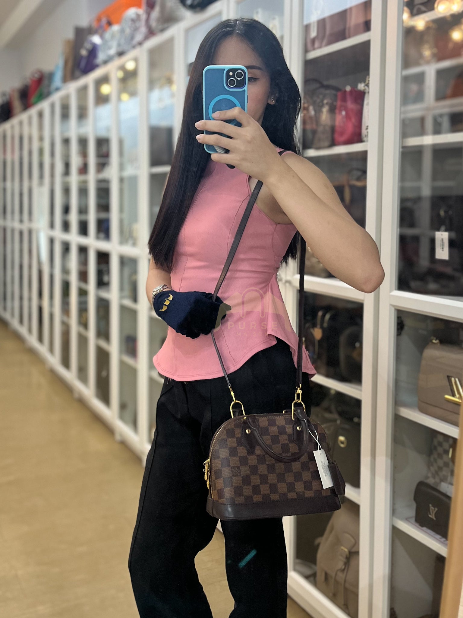 Alma BB in Damier Ebene Canvas (Date Code: AR0147) | Purse Maison Luxury Bags Shop