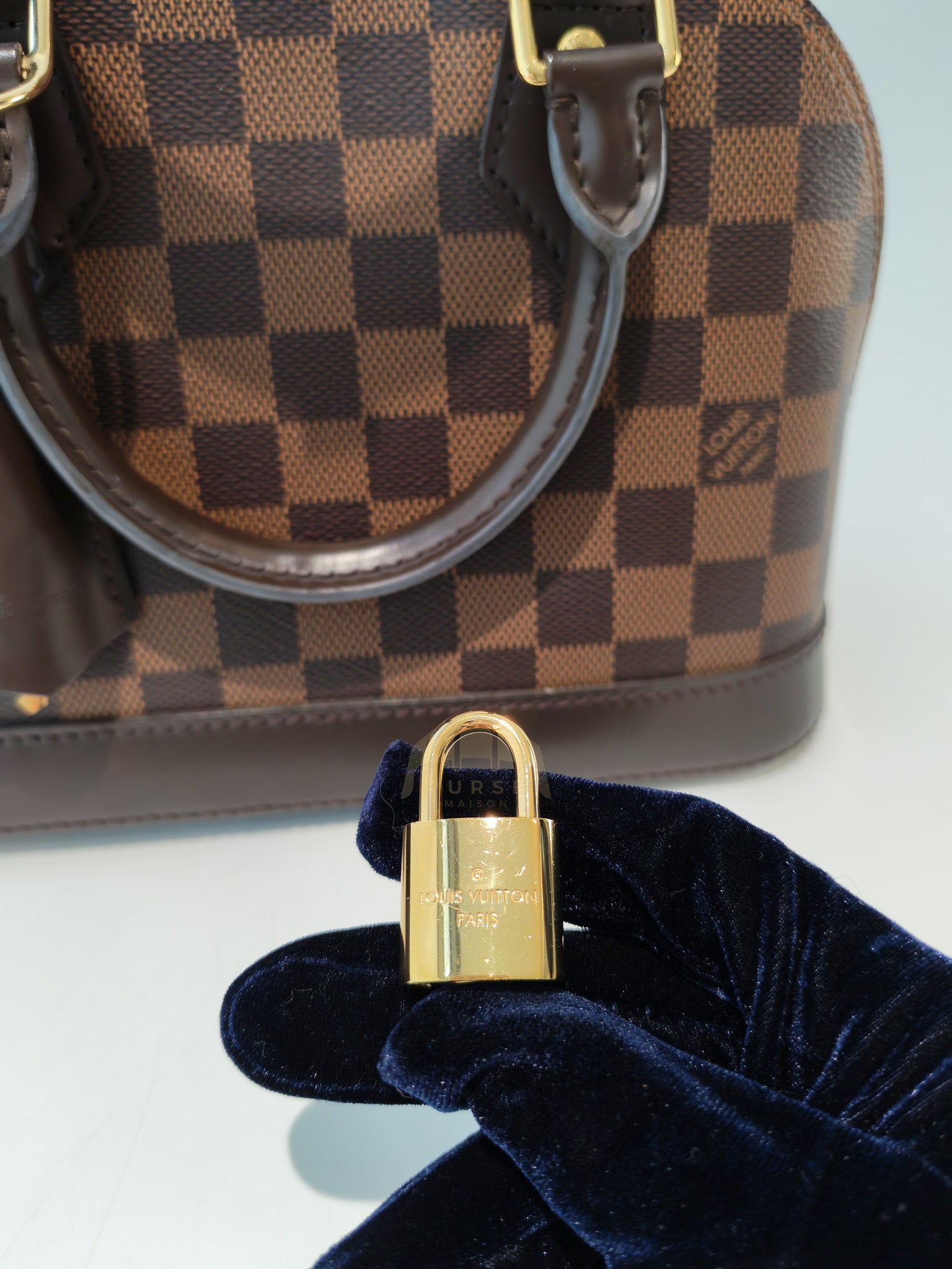 Alma BB in Damier Ebene Canvas (Date code: AR4108) | Purse Maison Luxury Bags Shop