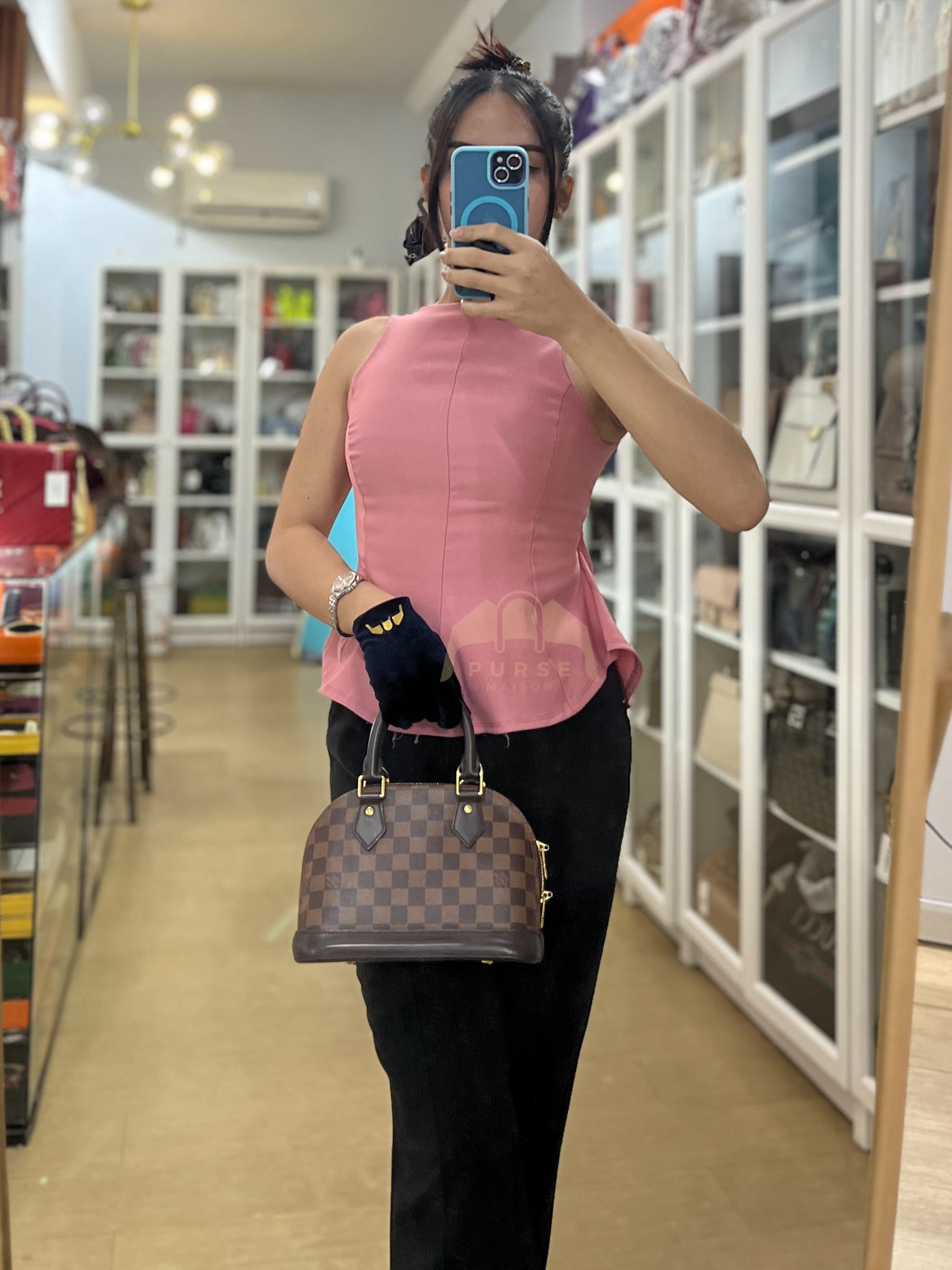 Alma BB in Damier Ebene Canvas (Date Code: CT2179) | Purse Maison Luxury Bags Shop