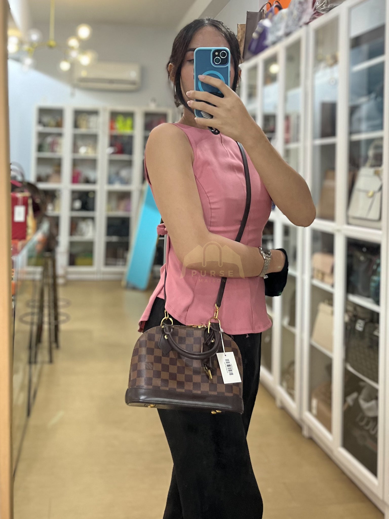 Alma BB in Damier Ebene Canvas (Date Code: CT2179) | Purse Maison Luxury Bags Shop