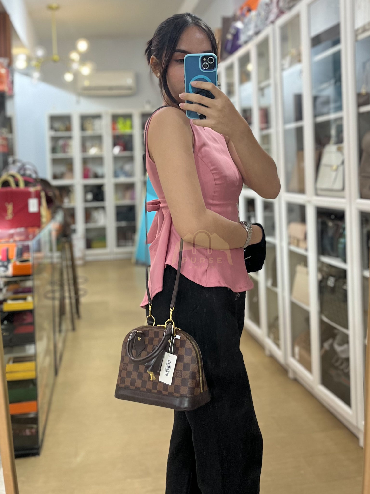 Alma BB in Damier Ebene Canvas (Date Code: CT2179) | Purse Maison Luxury Bags Shop