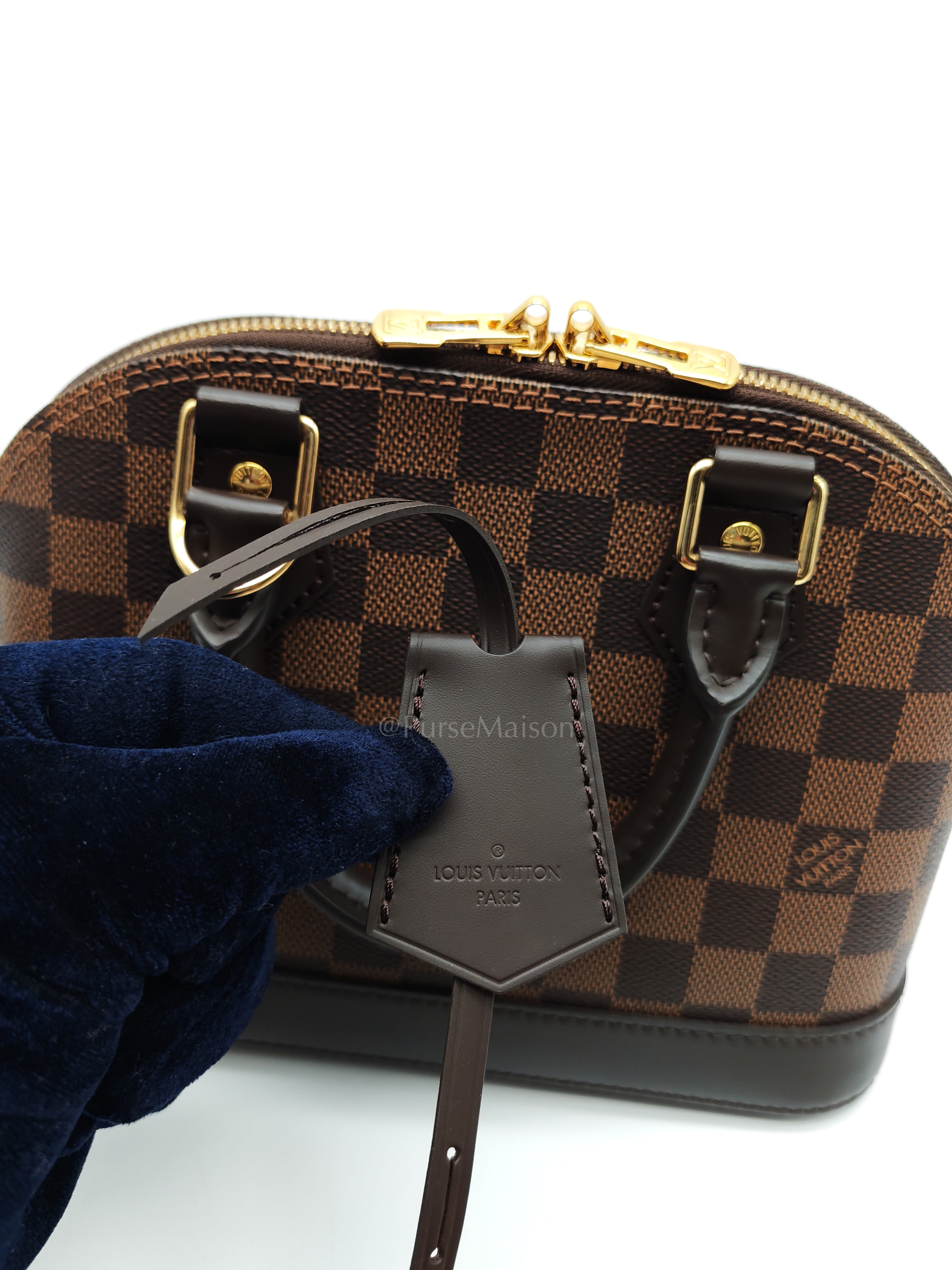 Alma BB in Damier Ebene Canvas (Microchip) | Purse Maison Luxury Bags Shop