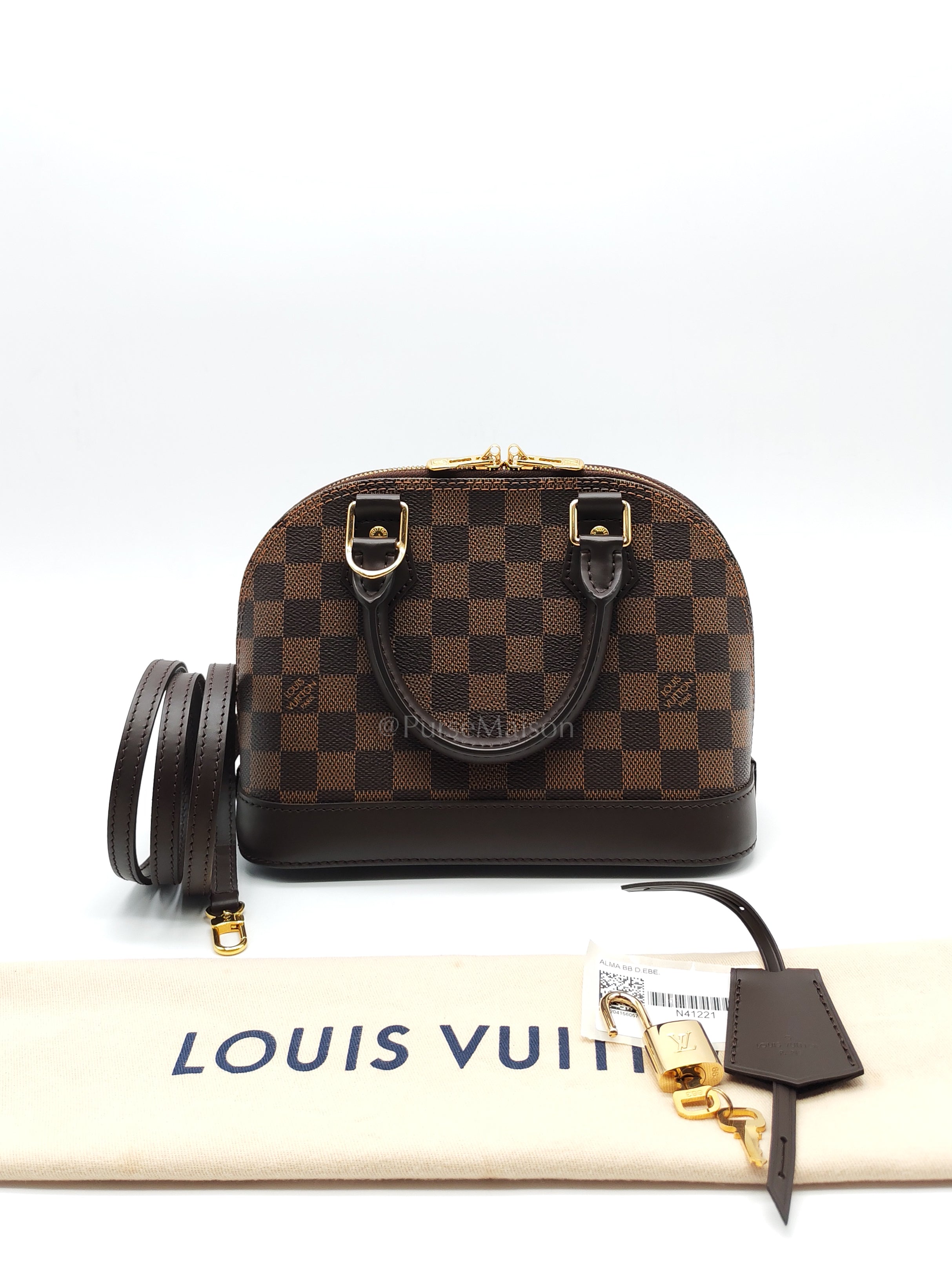 Alma BB in Damier Ebene Canvas (Microchip) | Purse Maison Luxury Bags Shop
