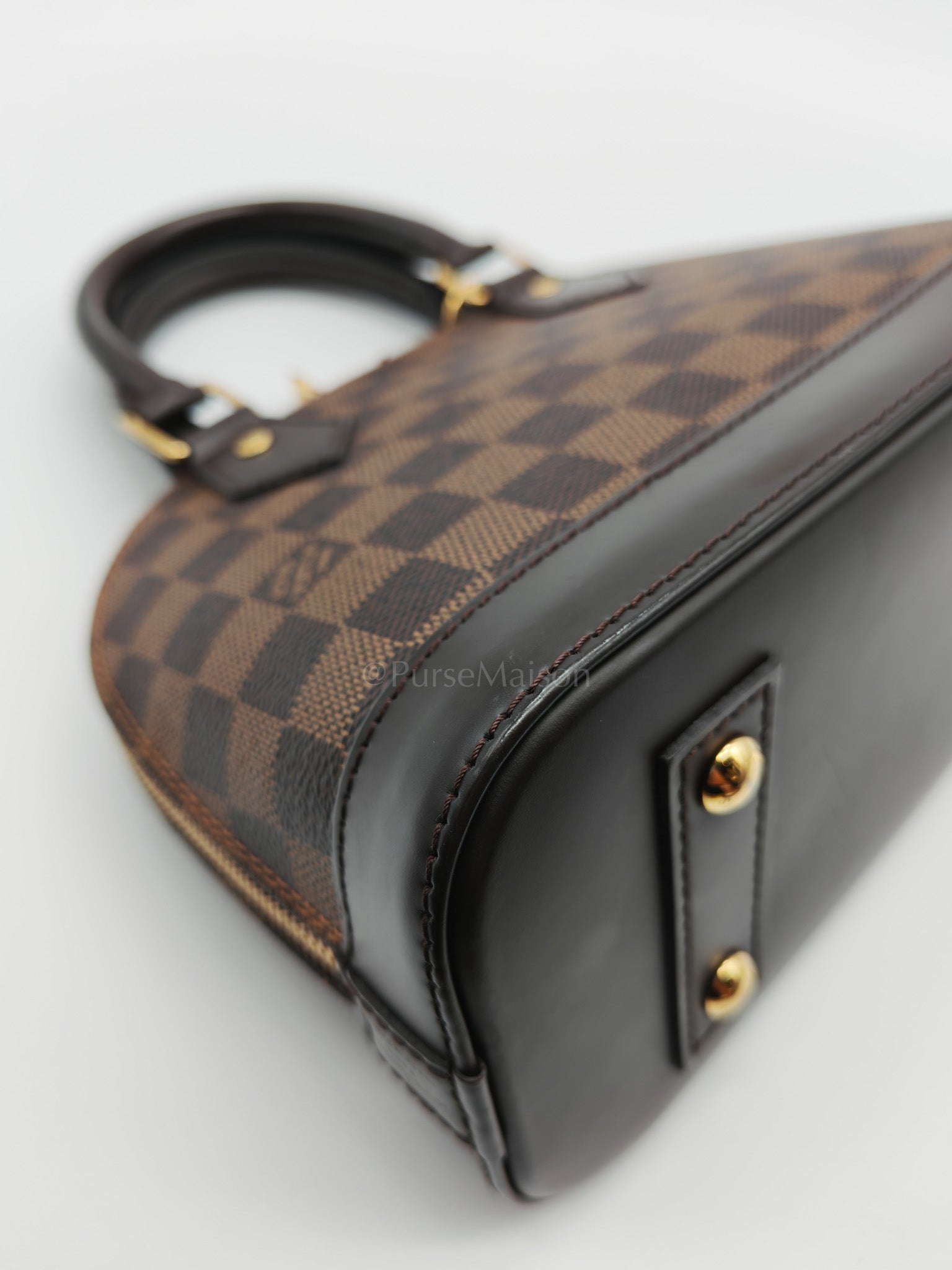 Alma BB in Damier Ebene Canvas Shoulder Bag (Microchip) | Purse Maison Luxury Bags Shop