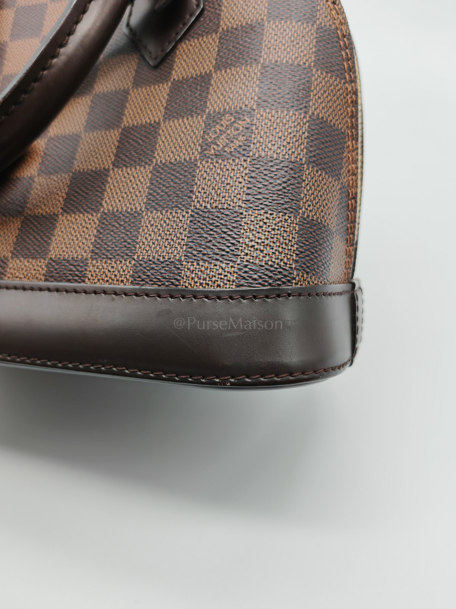 Alma BB in Damier Ebene Canvas Shoulder Bag (Microchip) | Purse Maison Luxury Bags Shop