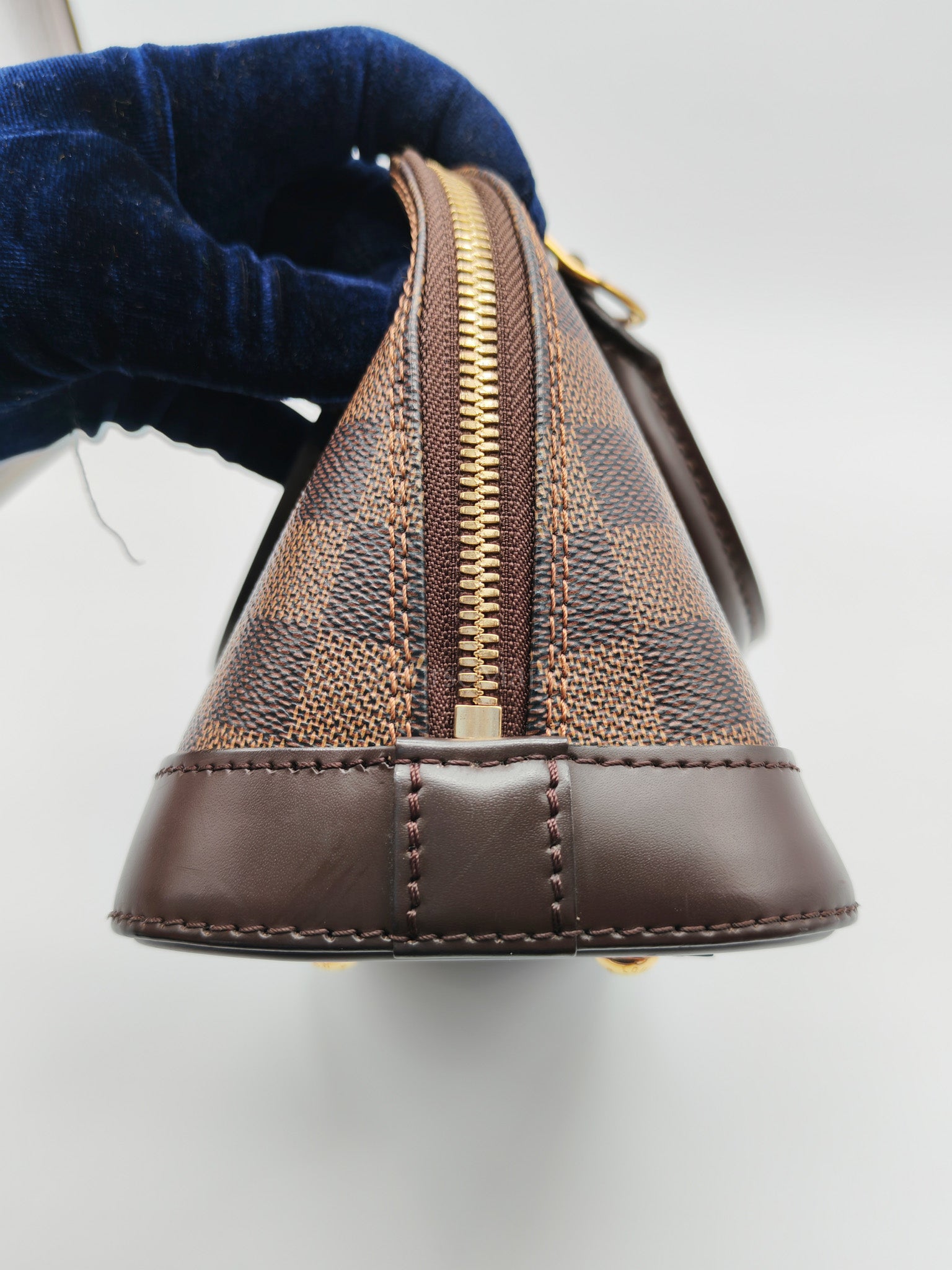 Alma BB in Damier Ebene Canvas Shoulder Bag (Microchip) | Purse Maison Luxury Bags Shop