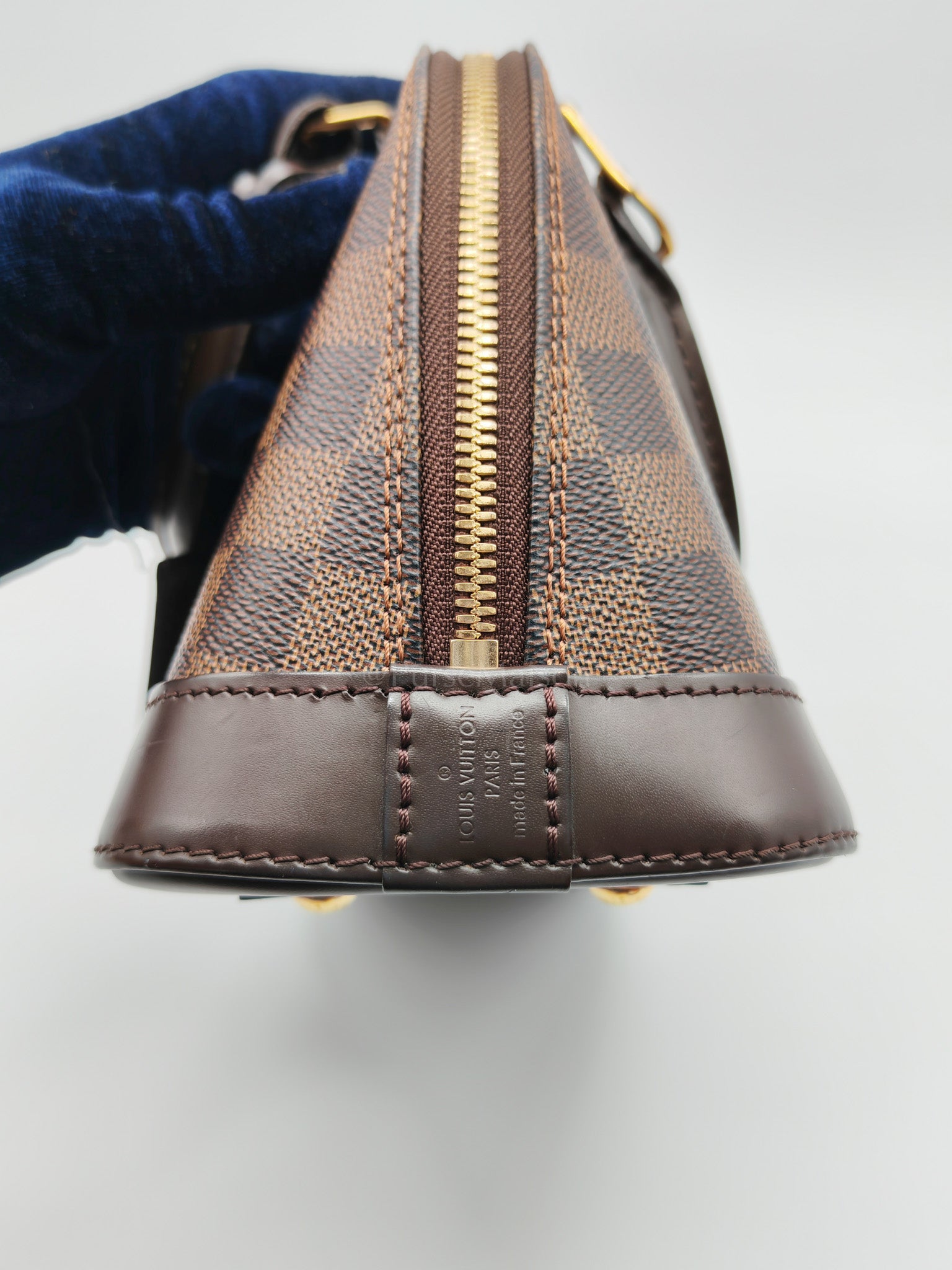 Alma BB in Damier Ebene Canvas Shoulder Bag (Microchip) | Purse Maison Luxury Bags Shop