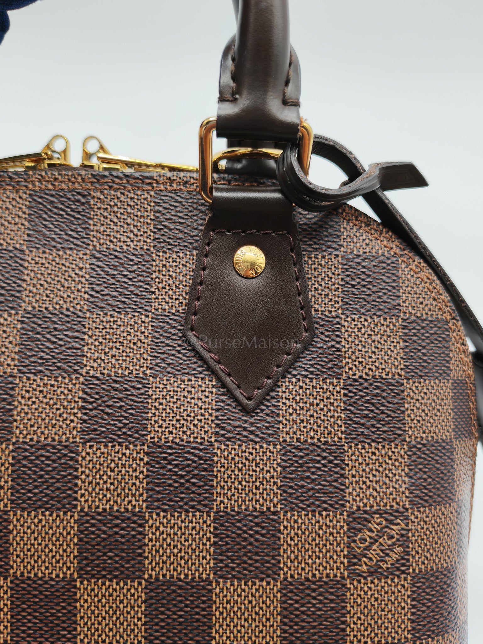 Alma BB in Damier Ebene Canvas Shoulder Bag (Microchip) | Purse Maison Luxury Bags Shop