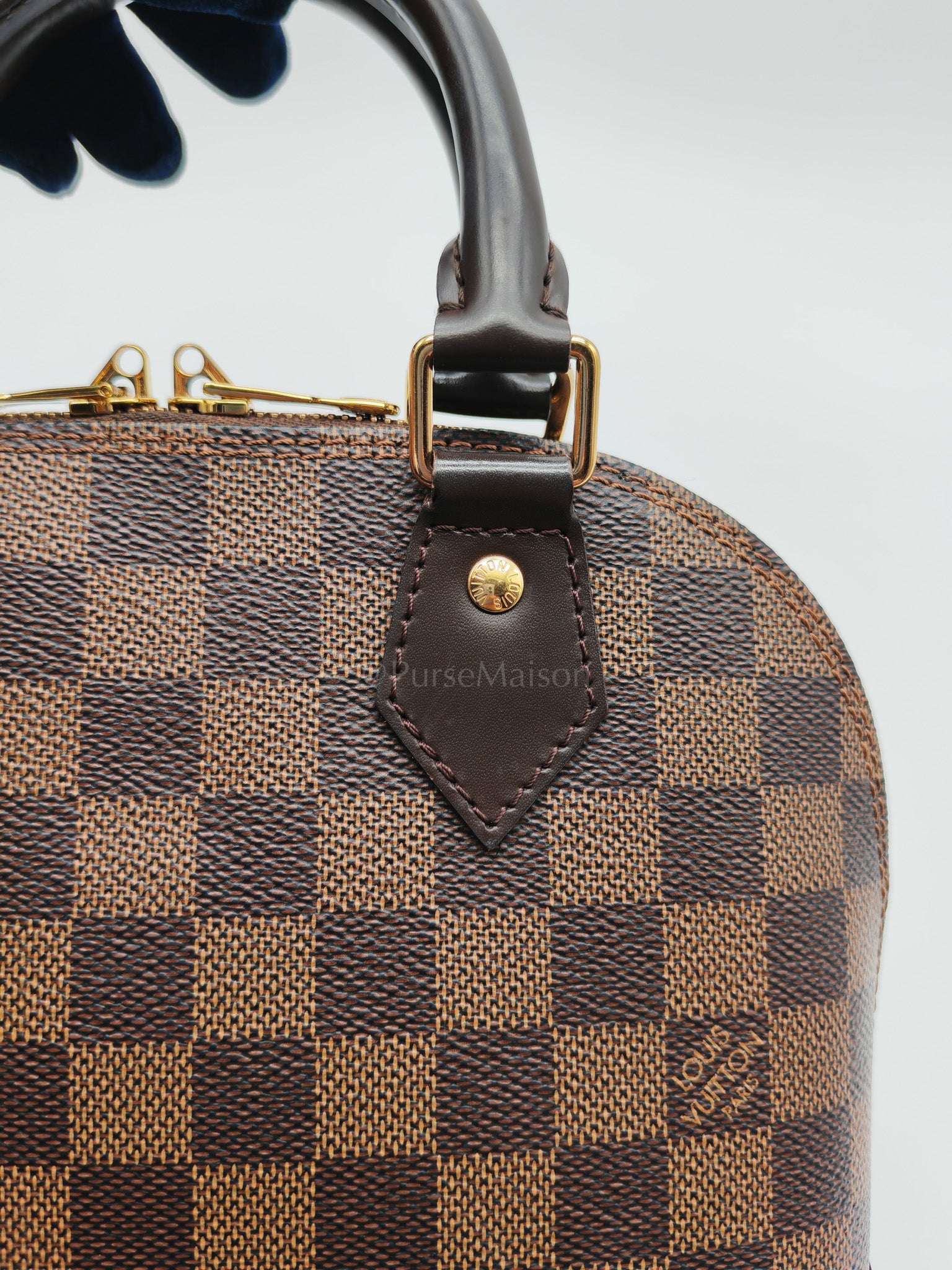 Alma BB in Damier Ebene Canvas Shoulder Bag (Microchip) | Purse Maison Luxury Bags Shop