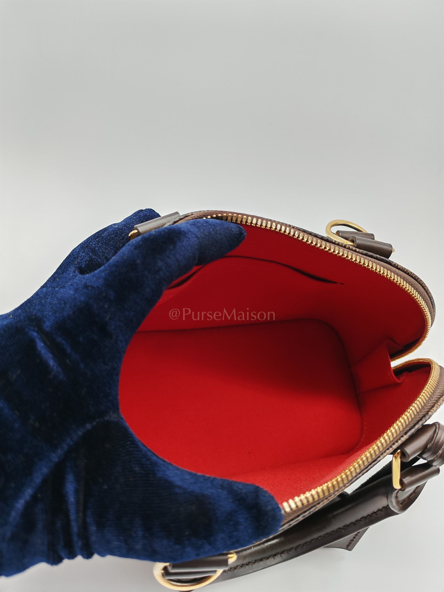 Alma BB in Damier Ebene Canvas Shoulder Bag (Microchip) | Purse Maison Luxury Bags Shop