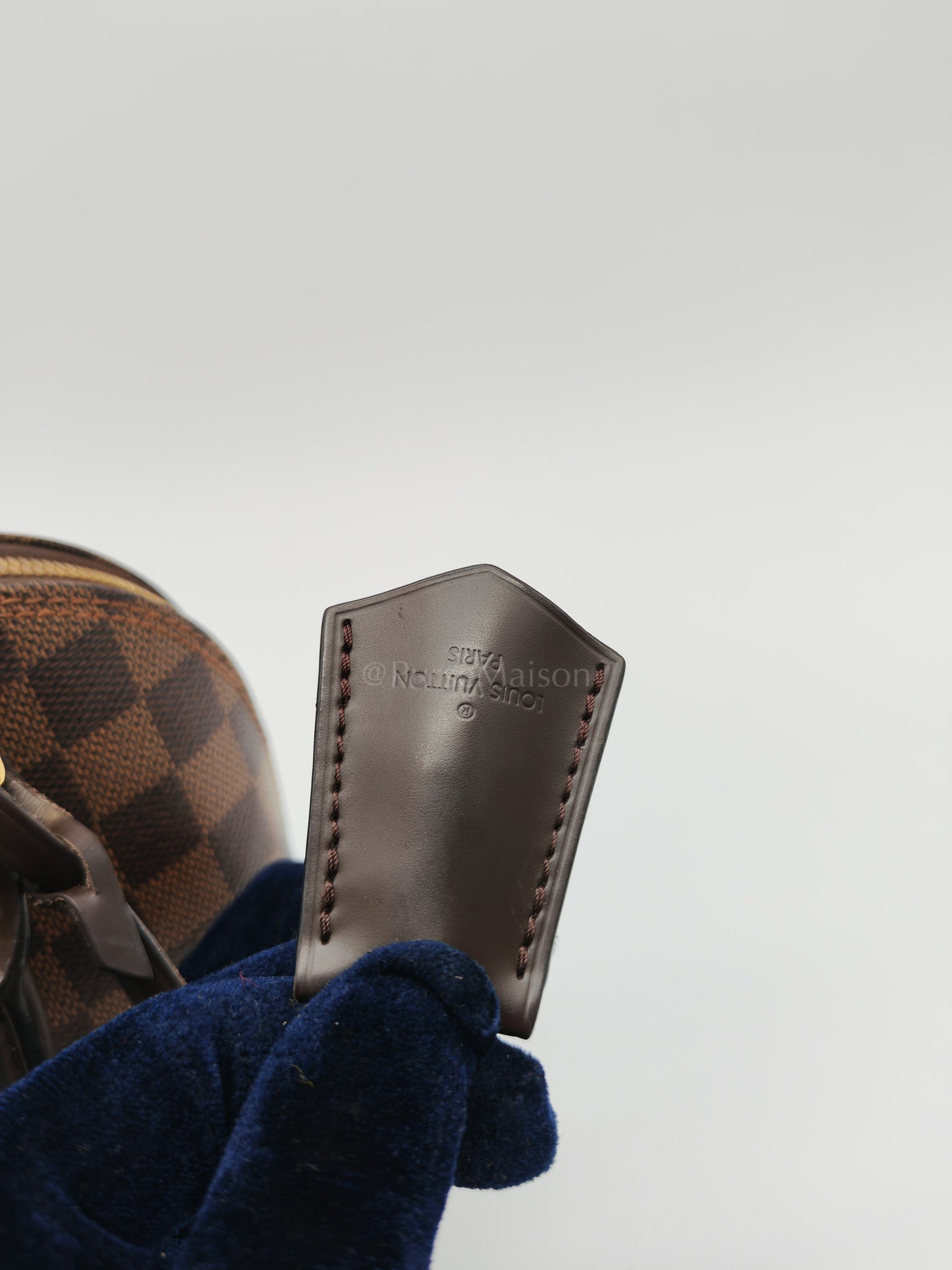 Alma BB in Damier Ebene Canvas Shoulder Bag (Microchip) | Purse Maison Luxury Bags Shop