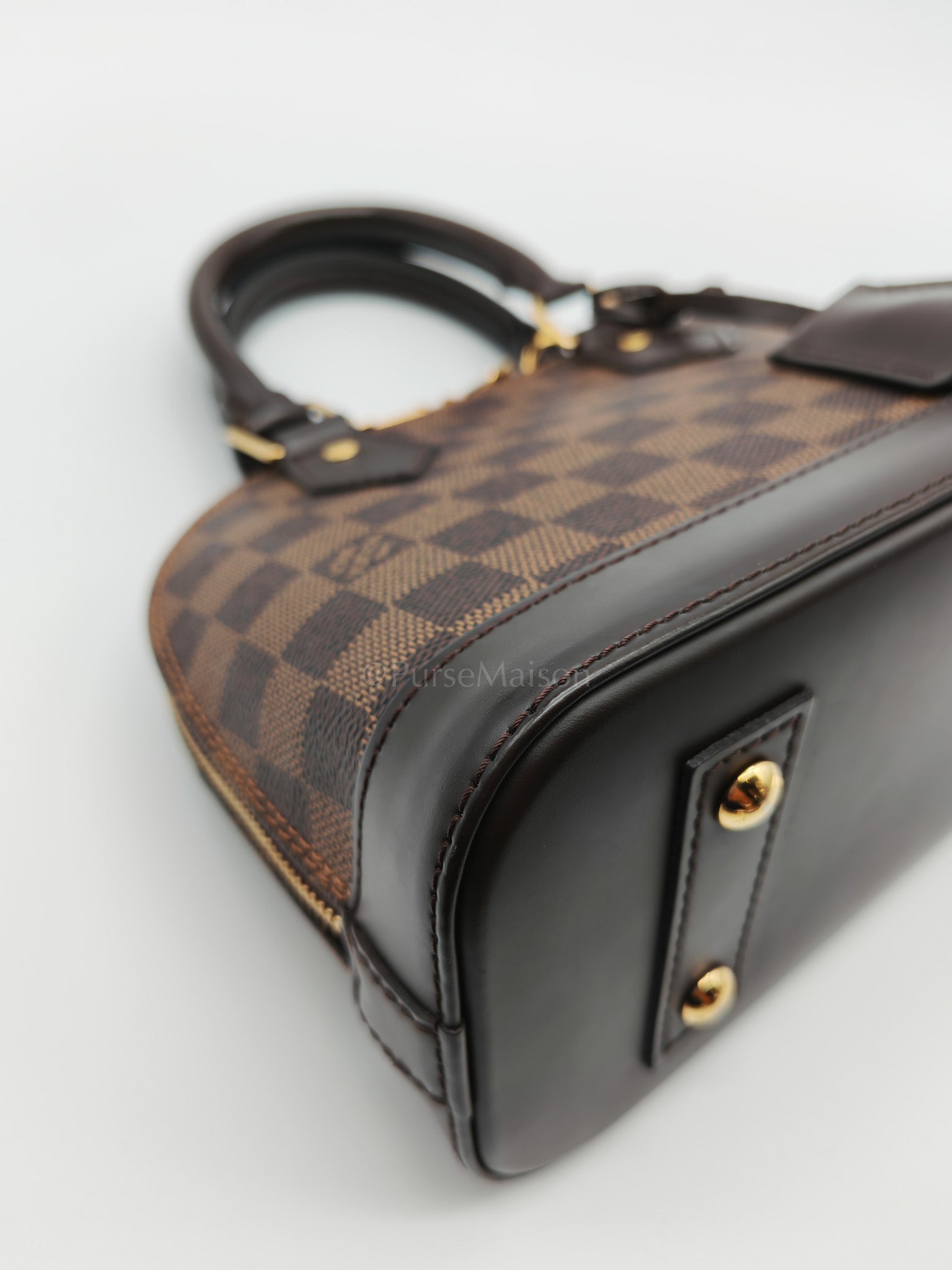 Alma BB in Damier Ebene Canvas Shoulder Bag (Microchip) | Purse Maison Luxury Bags Shop