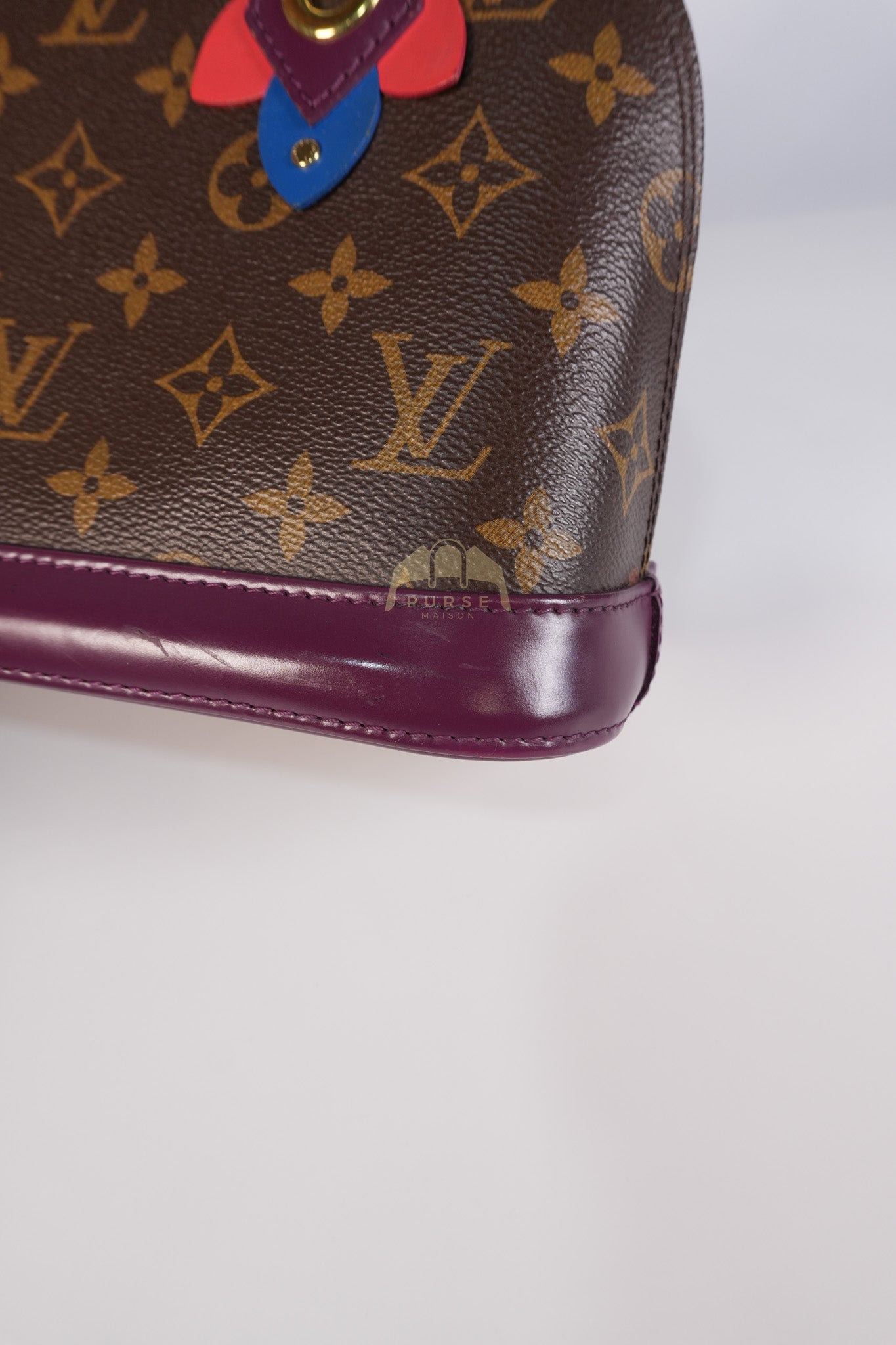 Alma BB in Magenta Monogram Canvas Totem & Gold Hardware (Date Code: FL2165) | Purse Maison Luxury Bags Shop