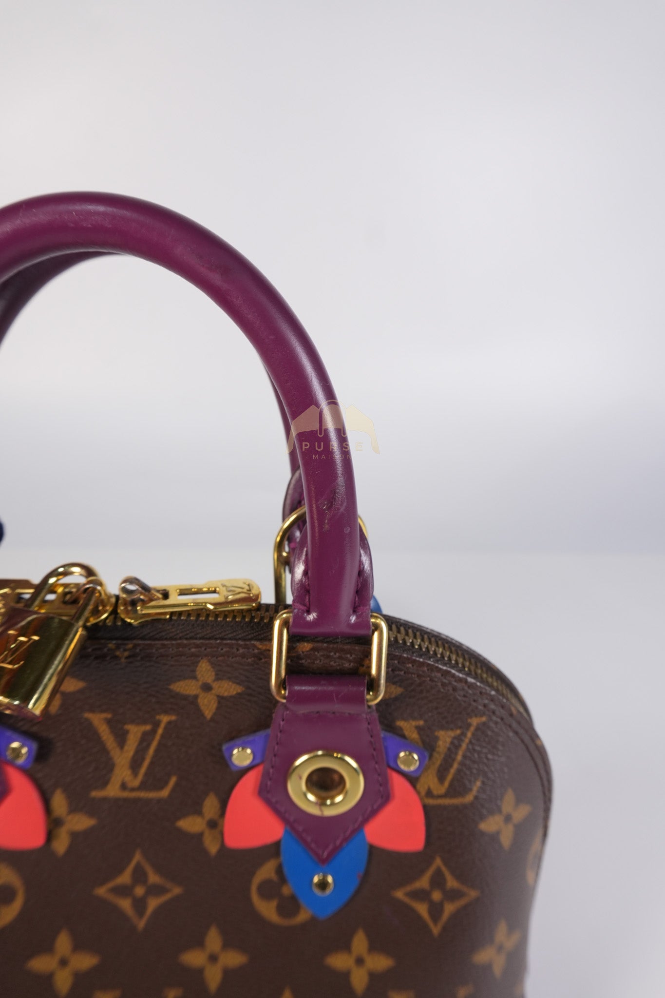 Alma BB in Magenta Monogram Canvas Totem & Gold Hardware (Date Code: FL2165) | Purse Maison Luxury Bags Shop